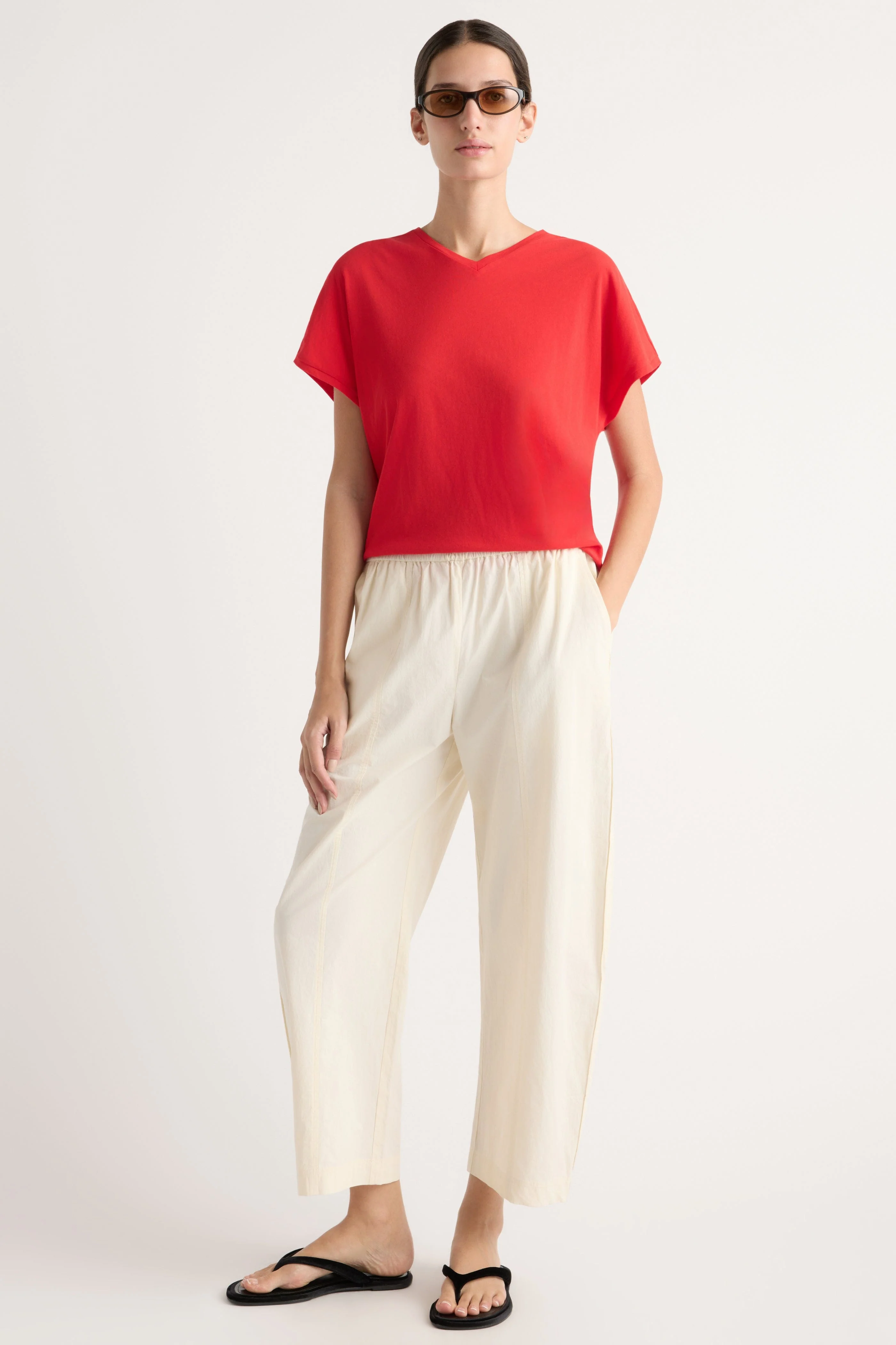 Priya Stretch-Waist Barrel-Leg Pant - Image 5