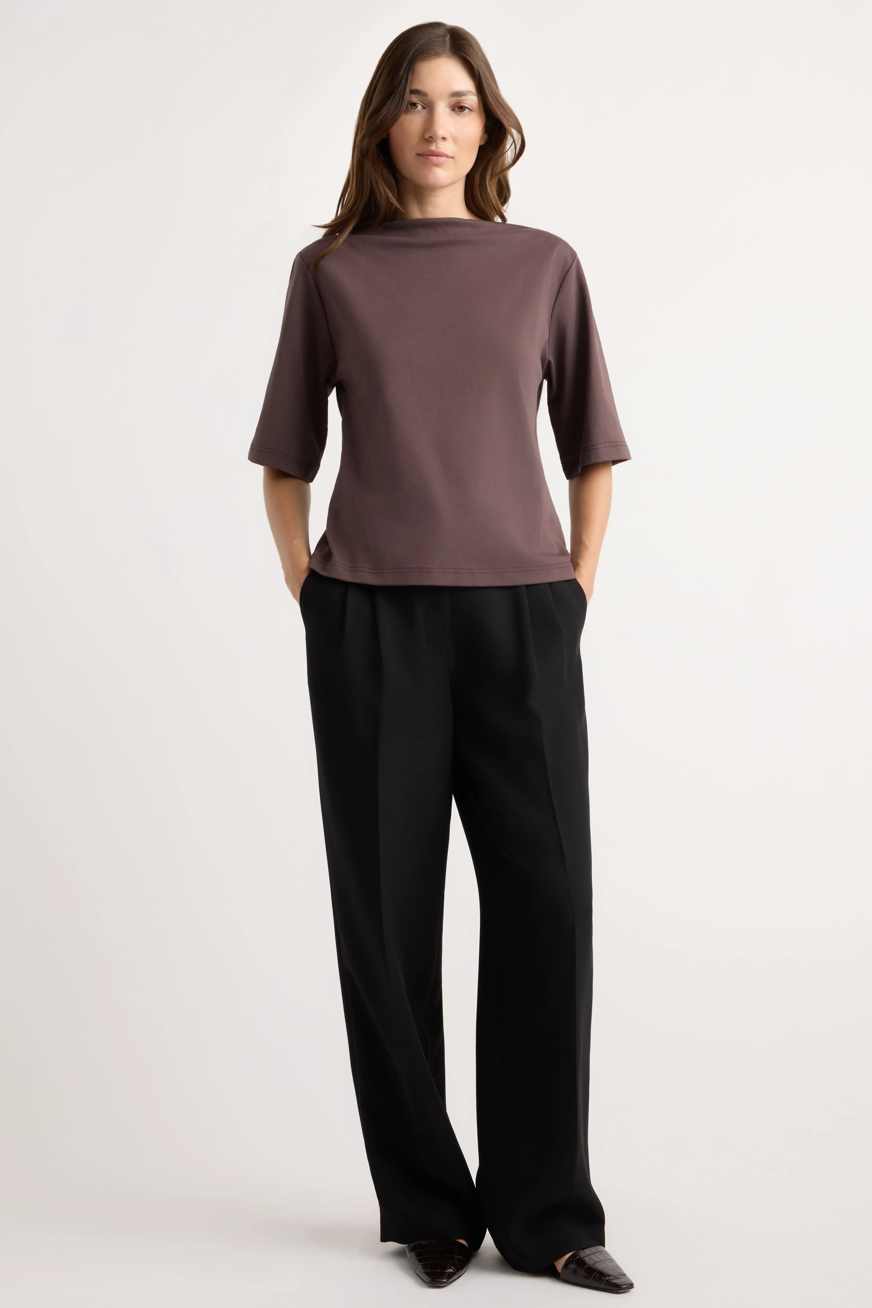 Raquel Relaxed Oversized Slit-Neck Tee - Image 5