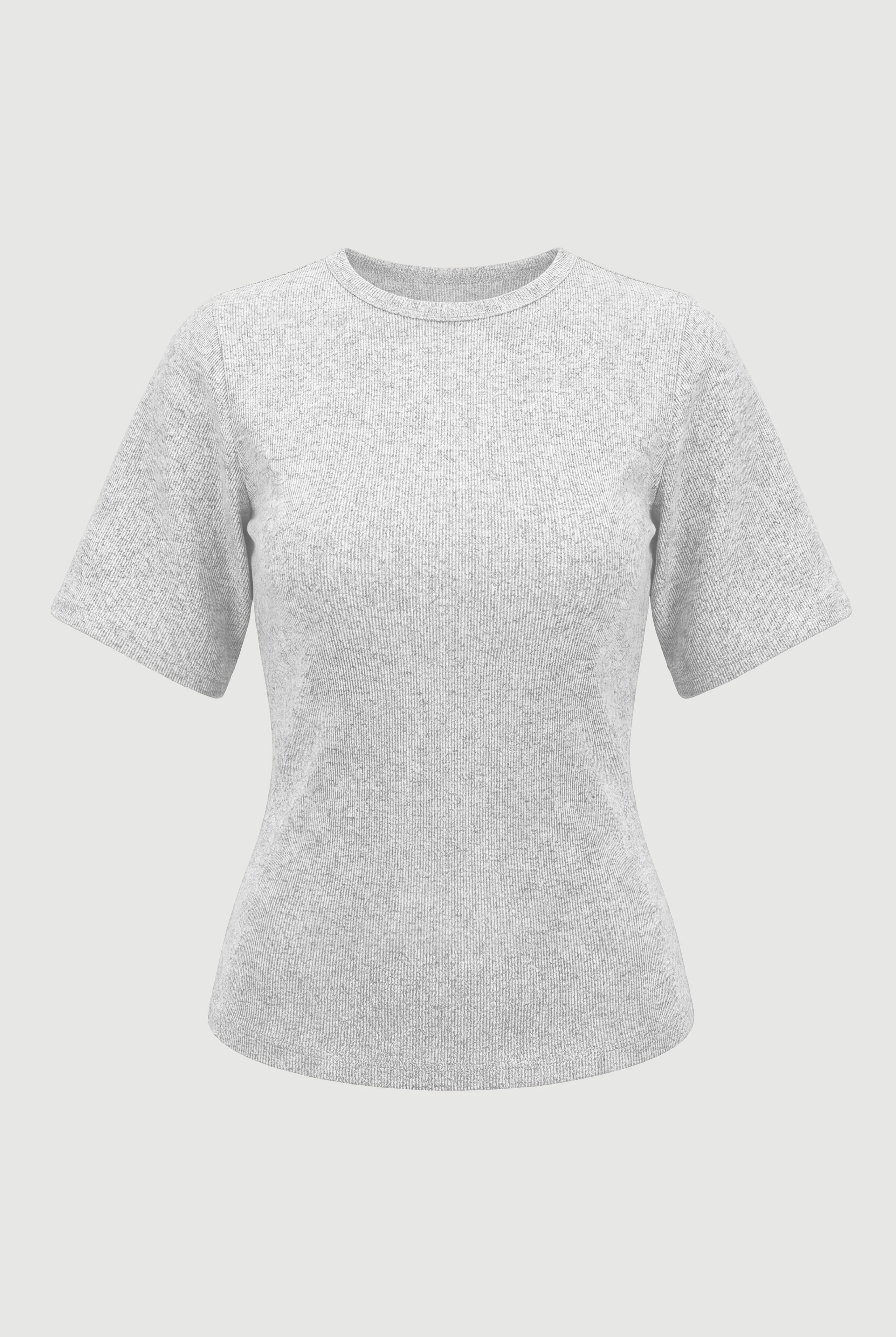 Reanne Ribbed Sculpted Crew-Neck Tee - Image 7