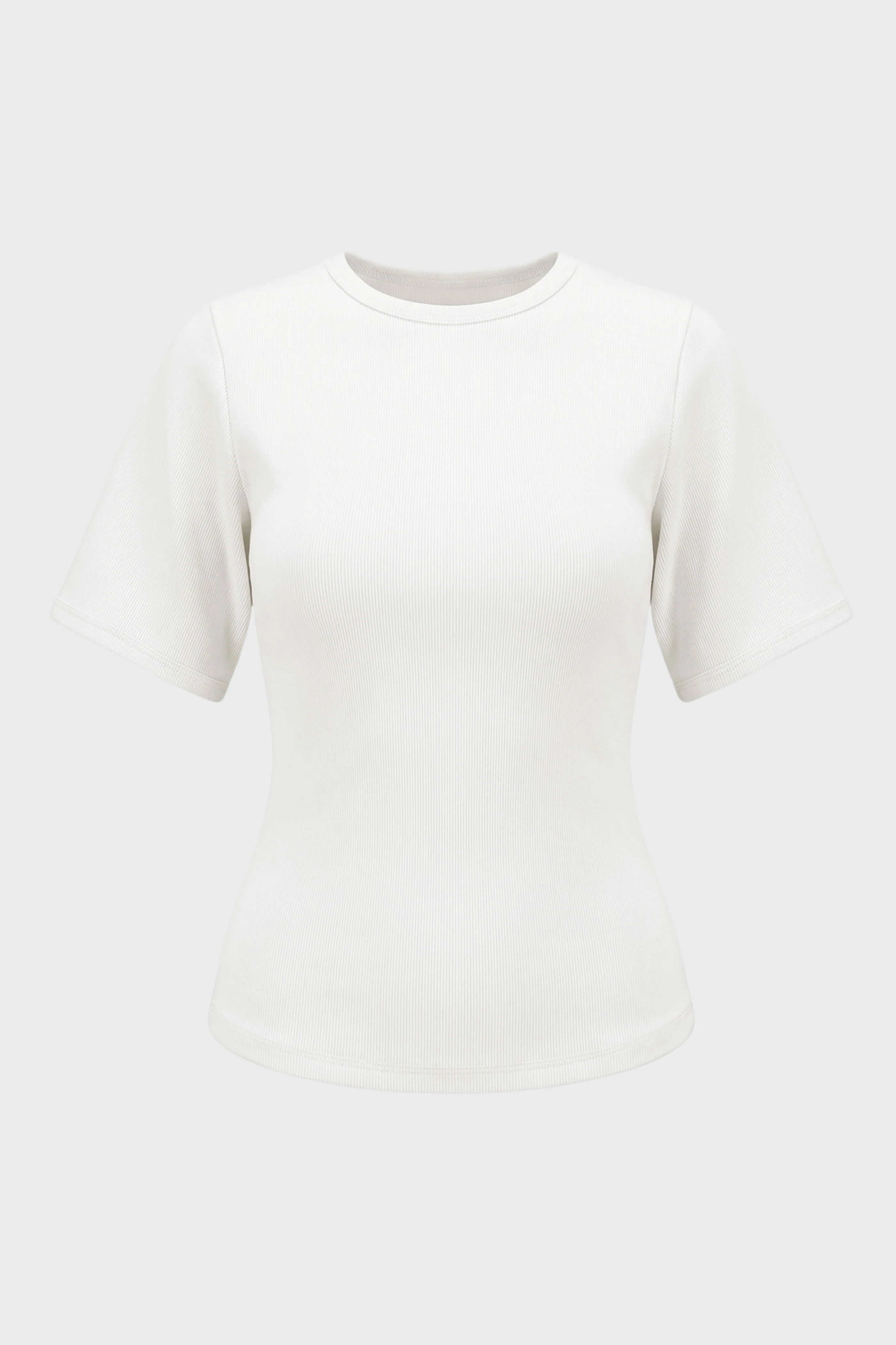 Reanne Ribbed Sculpted Crew-Neck Tee - Image 9