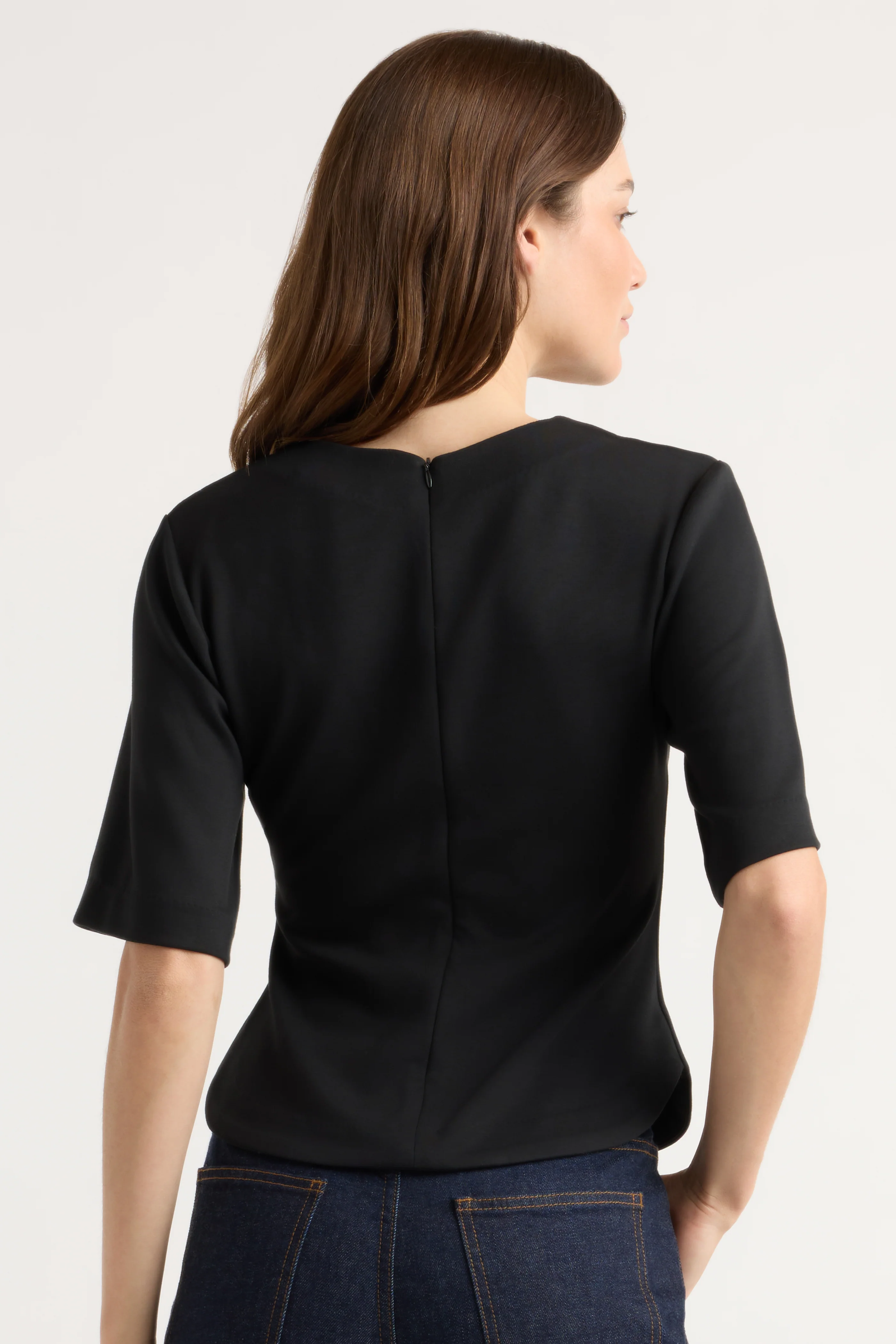 Reem Sculpted Curved-Hem Tee - Image 10