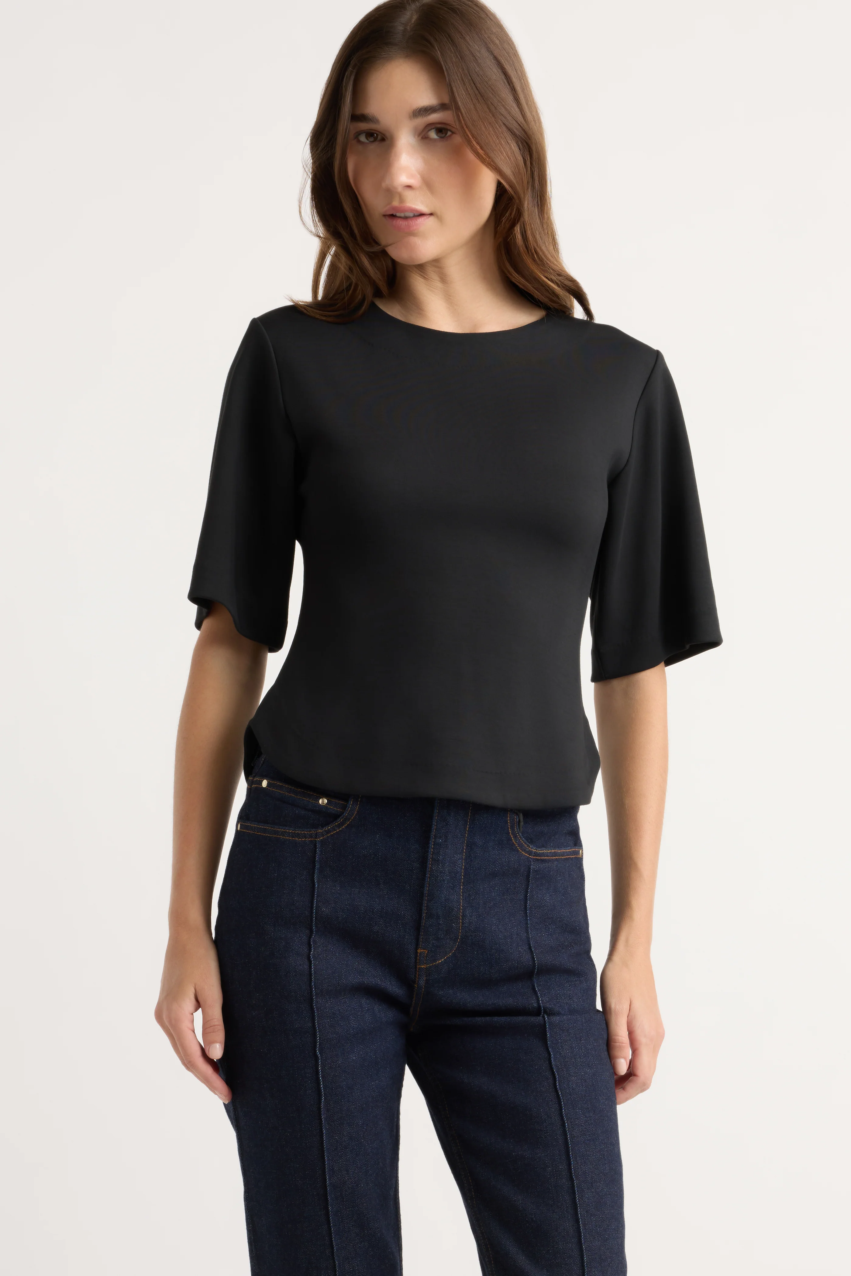 Reem Sculpted Curved-Hem Tee - Image 3