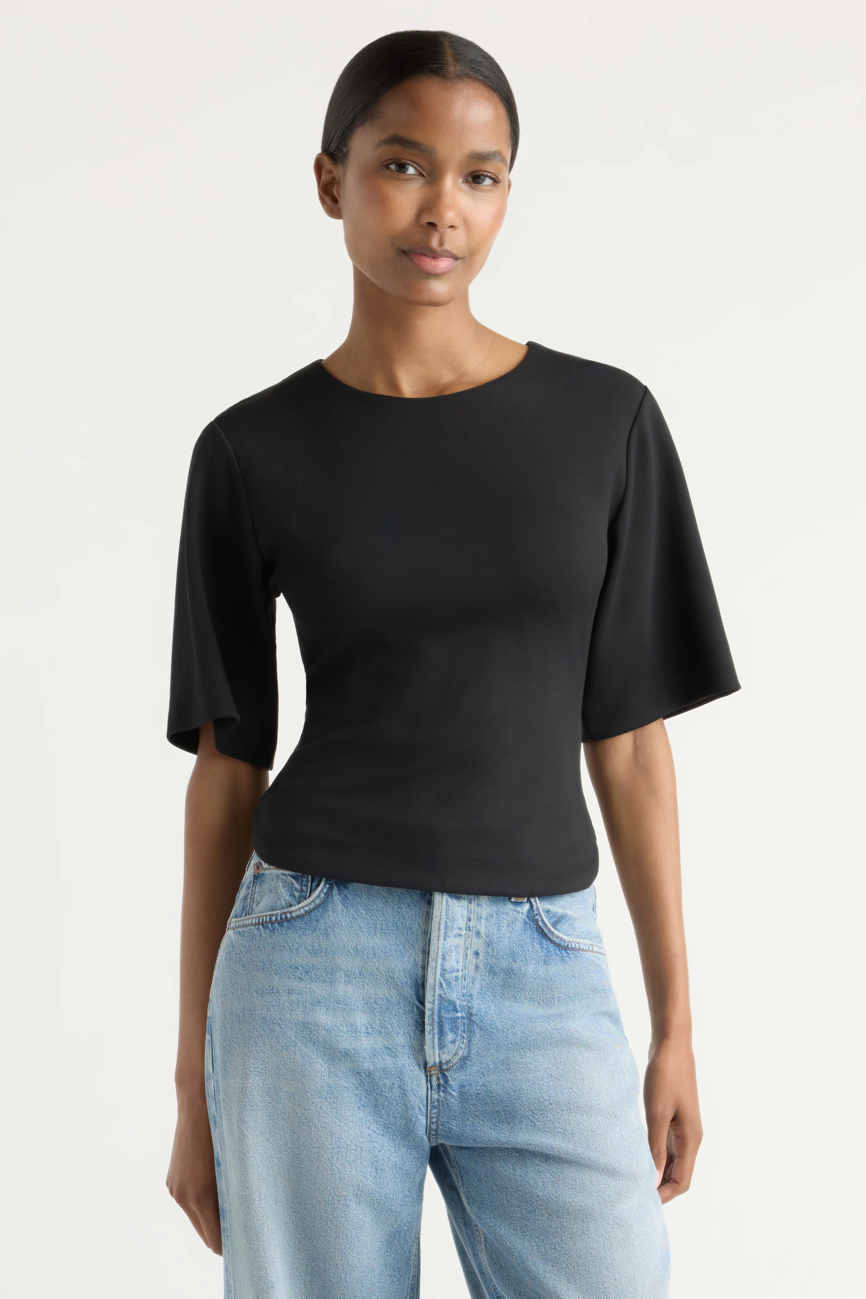 Reem Sculpted Curved-Hem Tee - Image 5