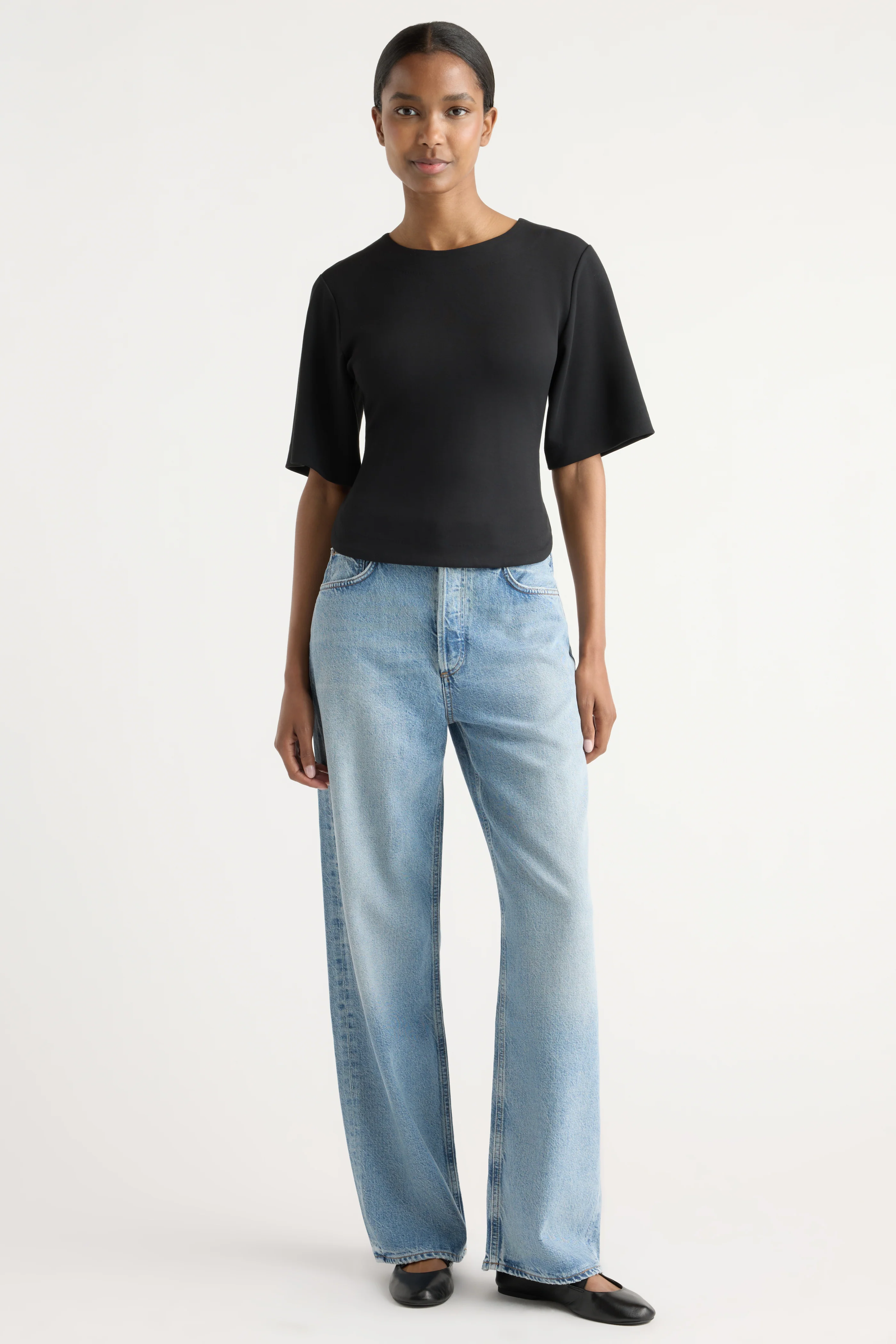 Reem Sculpted Curved-Hem Tee - Image 6