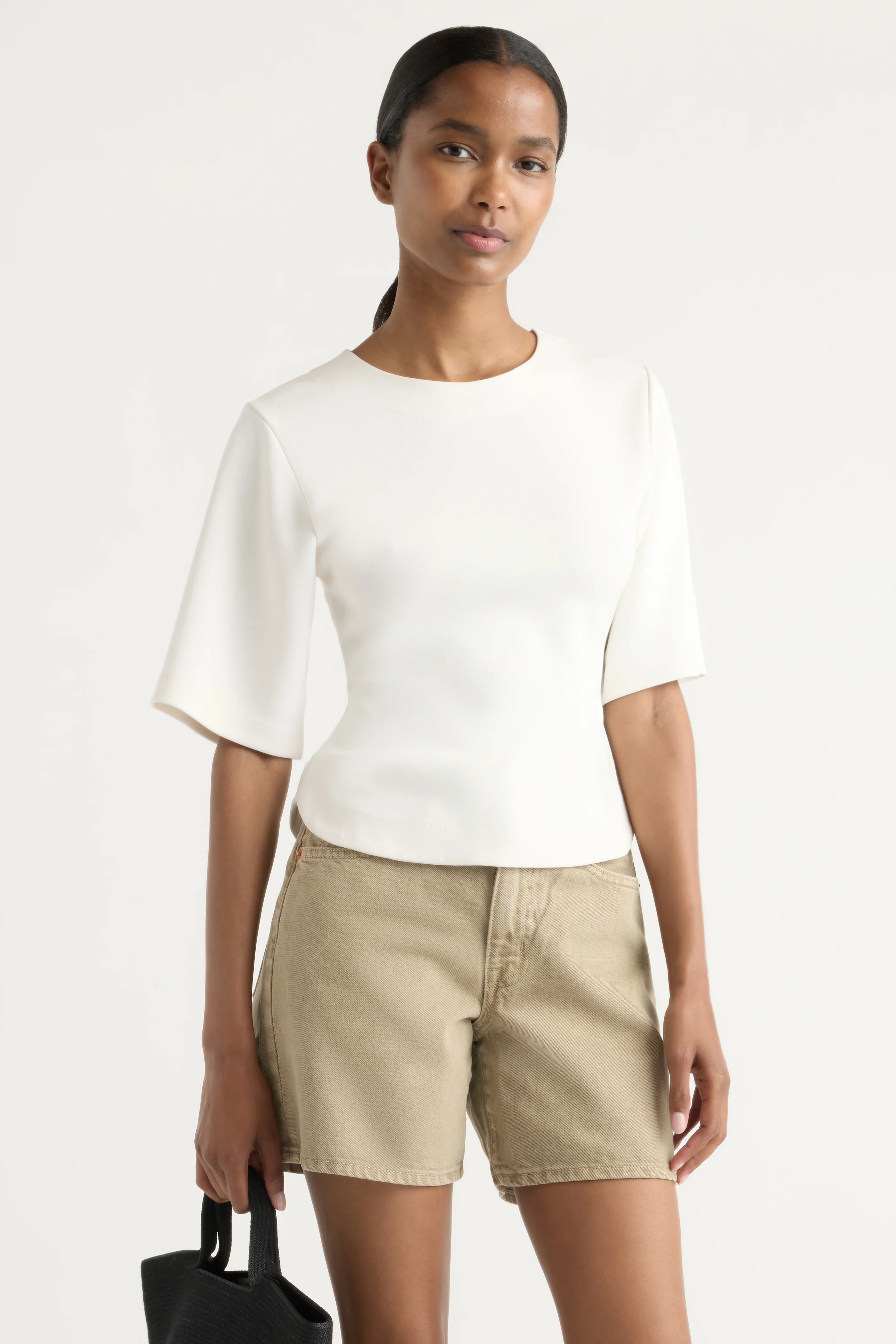 Reem Sculpted Curved-Hem Tee - Image 2