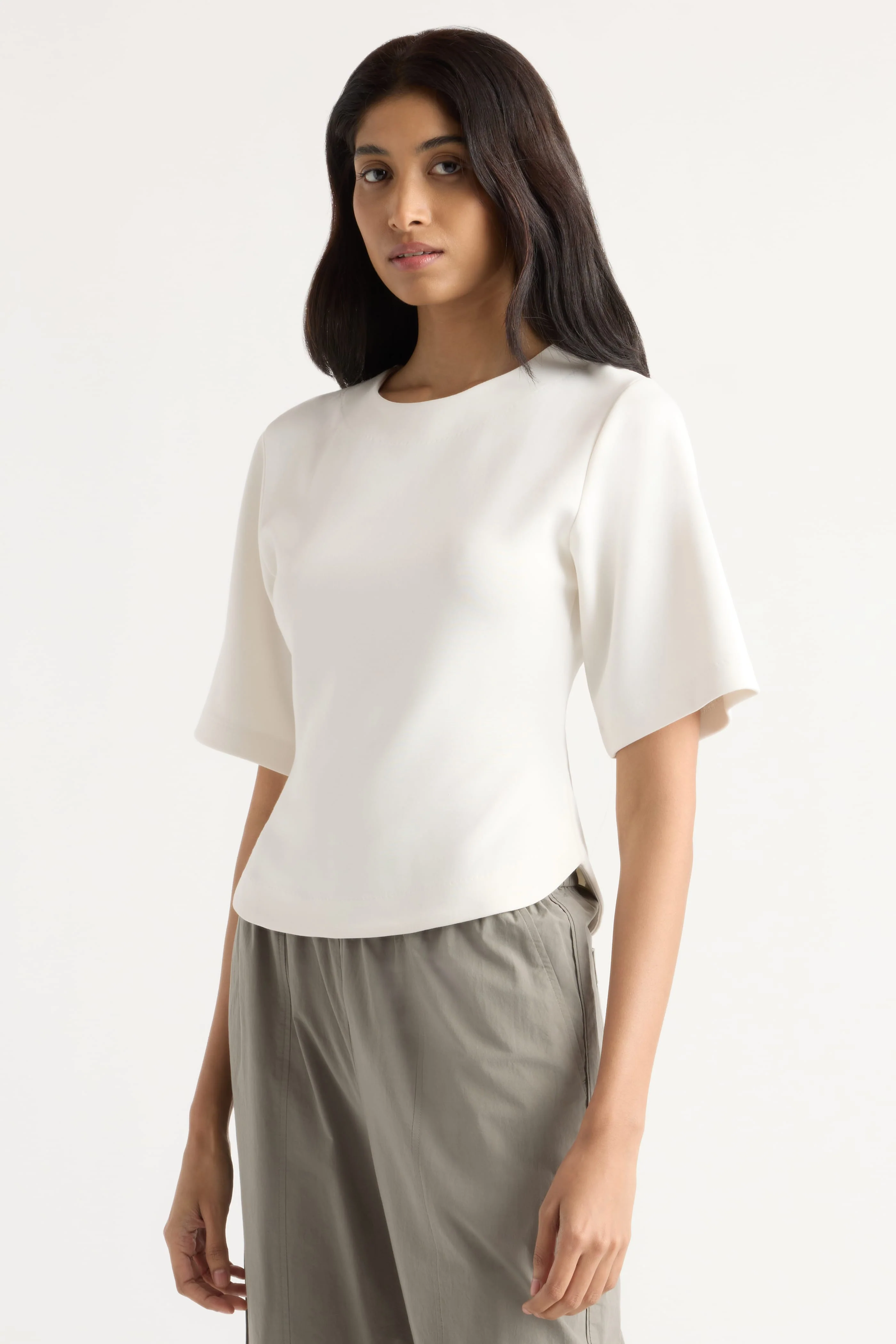 Reem Sculpted Curved-Hem Tee - Image 6