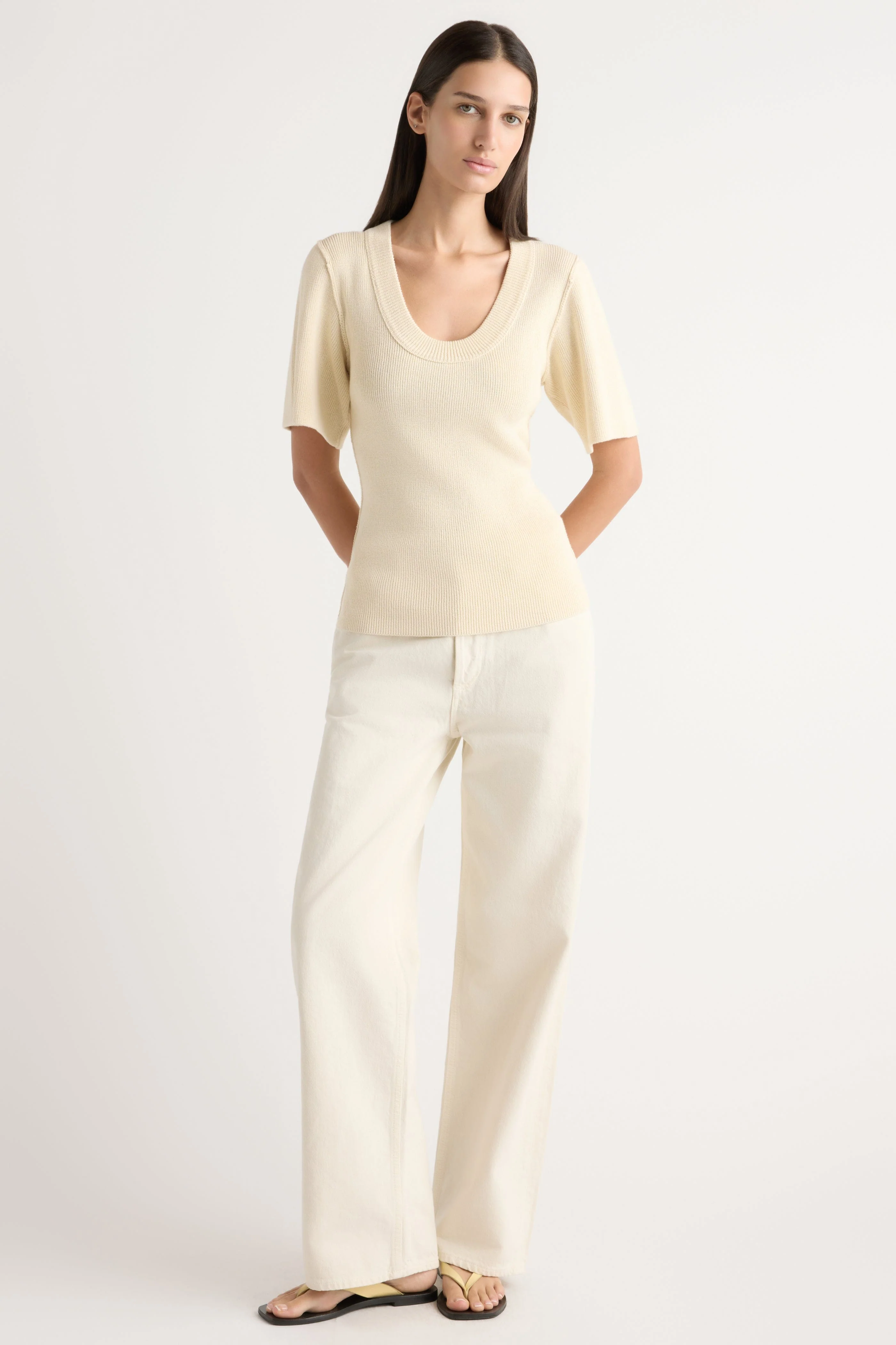 Reina Sculpted Scoop-Neck Knit Top - Image 3