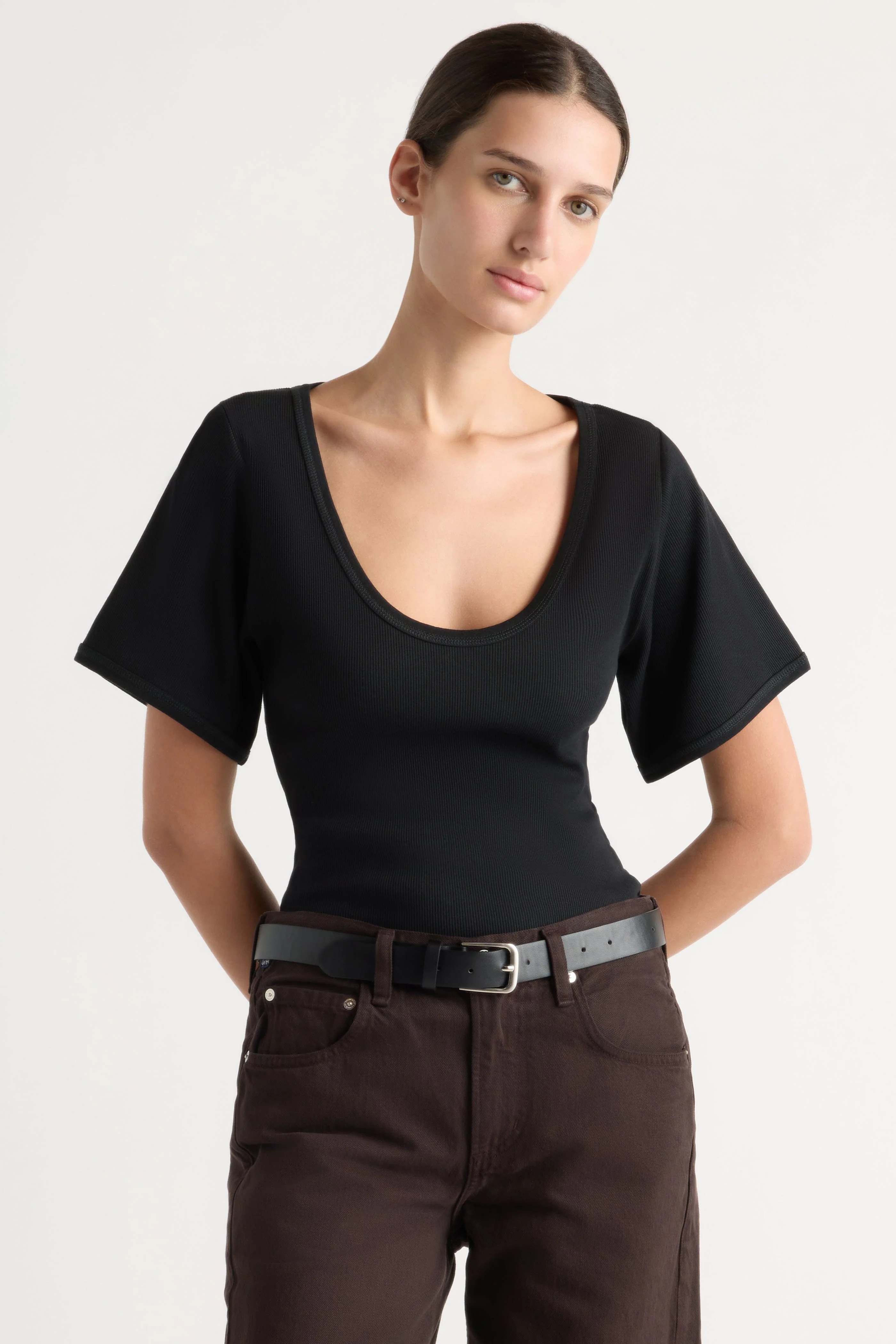 Renee Sculpted Scoop-Neck Tee - Image 2