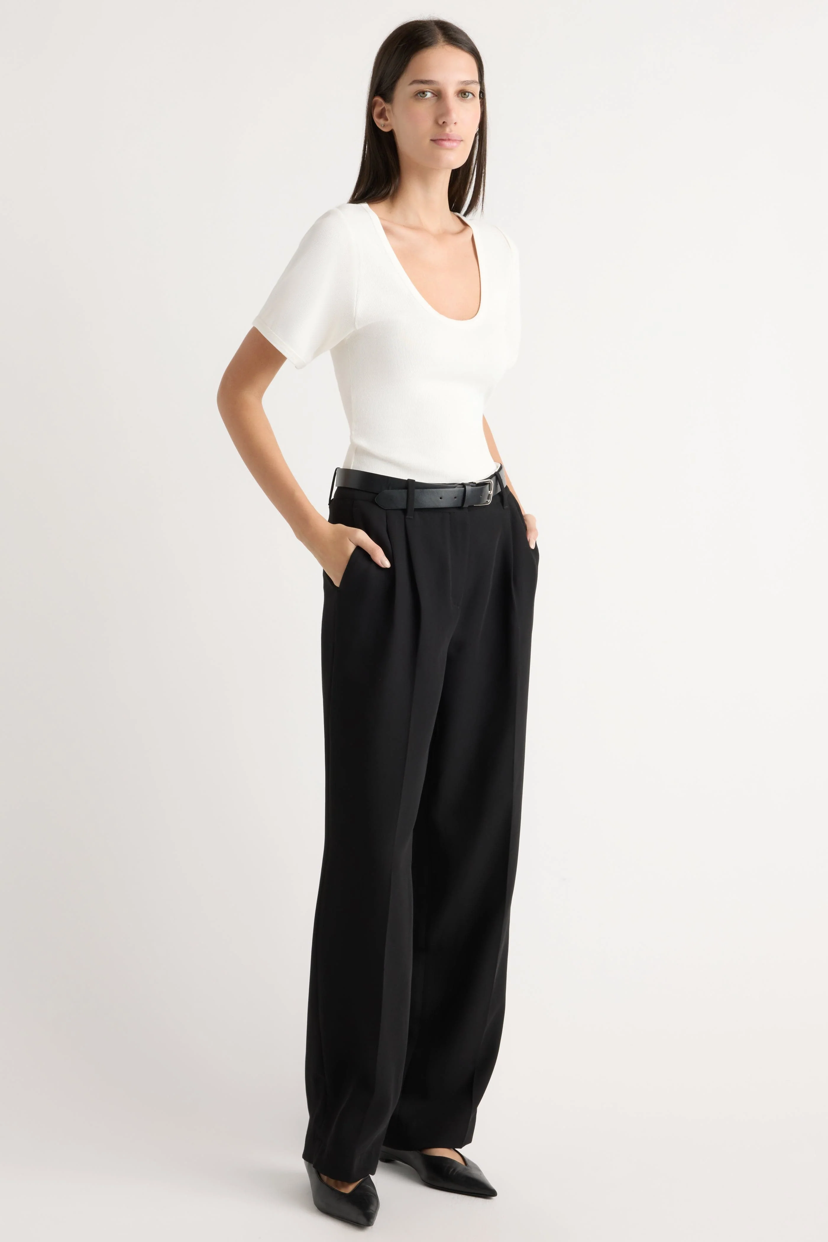 Renee Sculpted Scoop-Neck Tee - Image 5