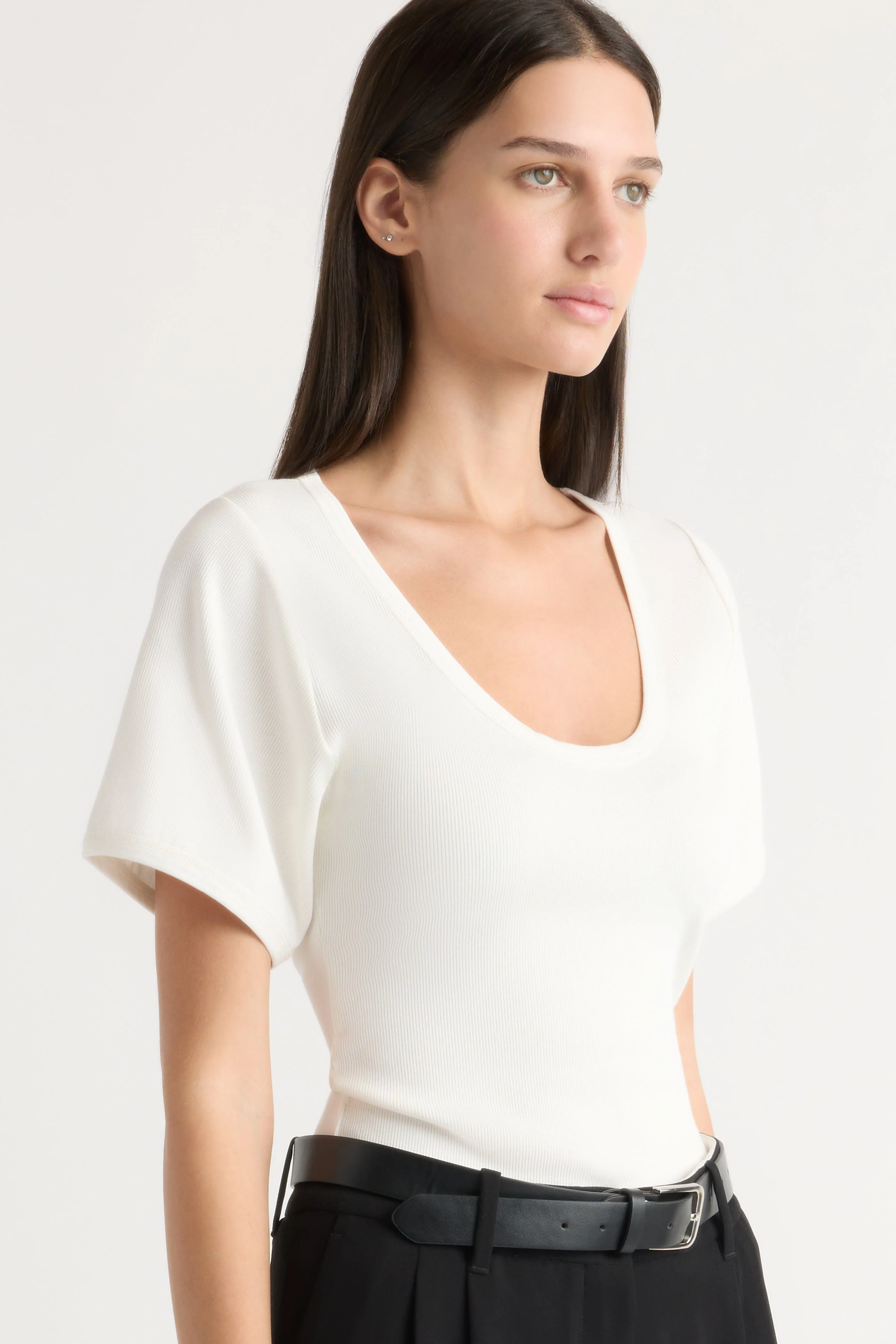 Renee Sculpted Scoop-Neck Tee - Image 6