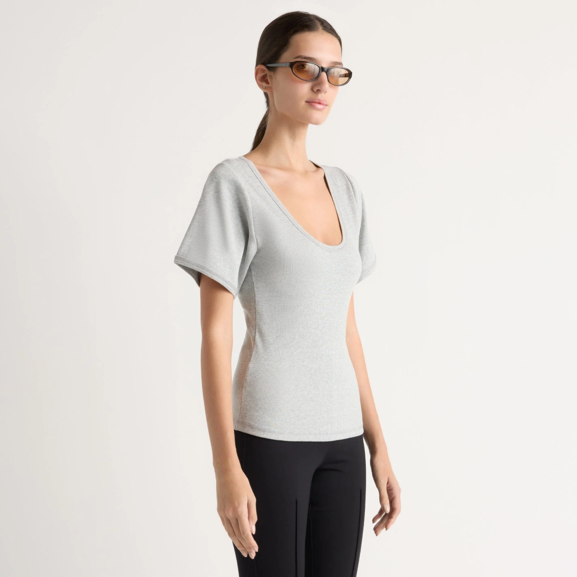 Renee Sculpted Scoop-Neck Tee