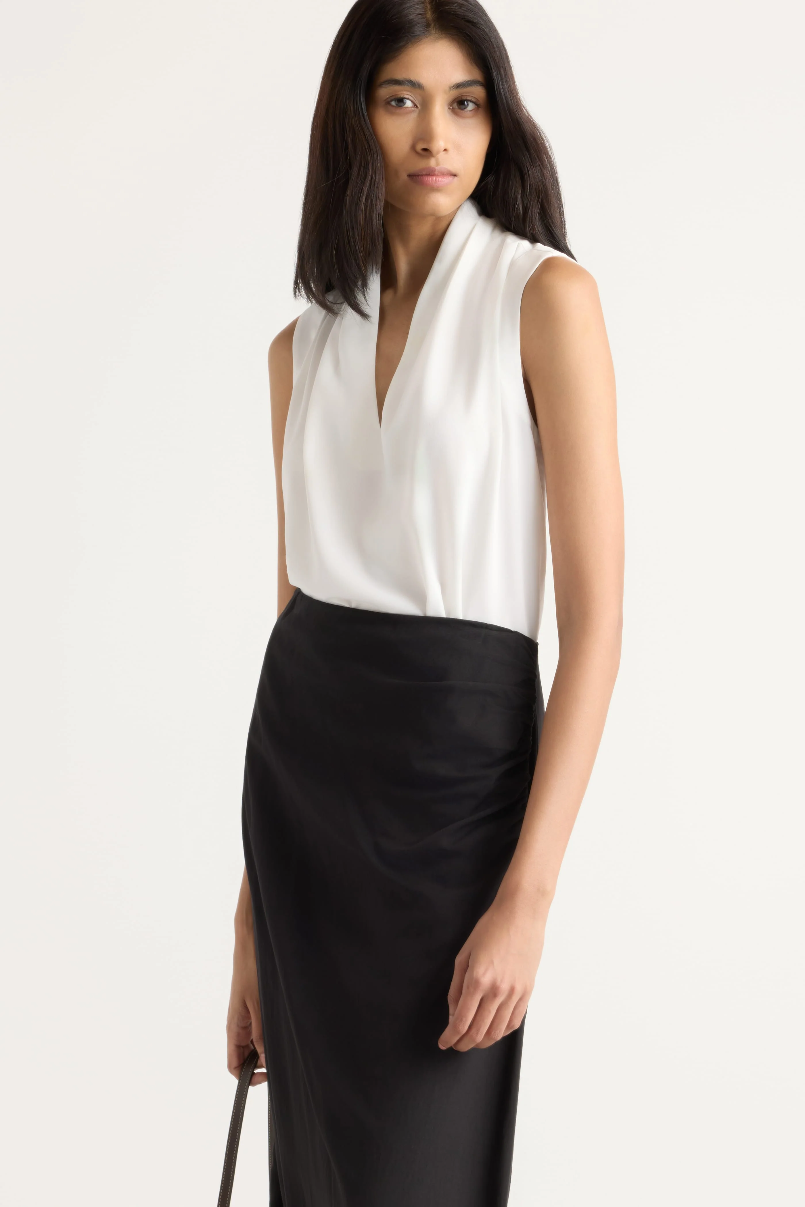 Rita Asymmetric-Hem Shirred Skirt - Image 3