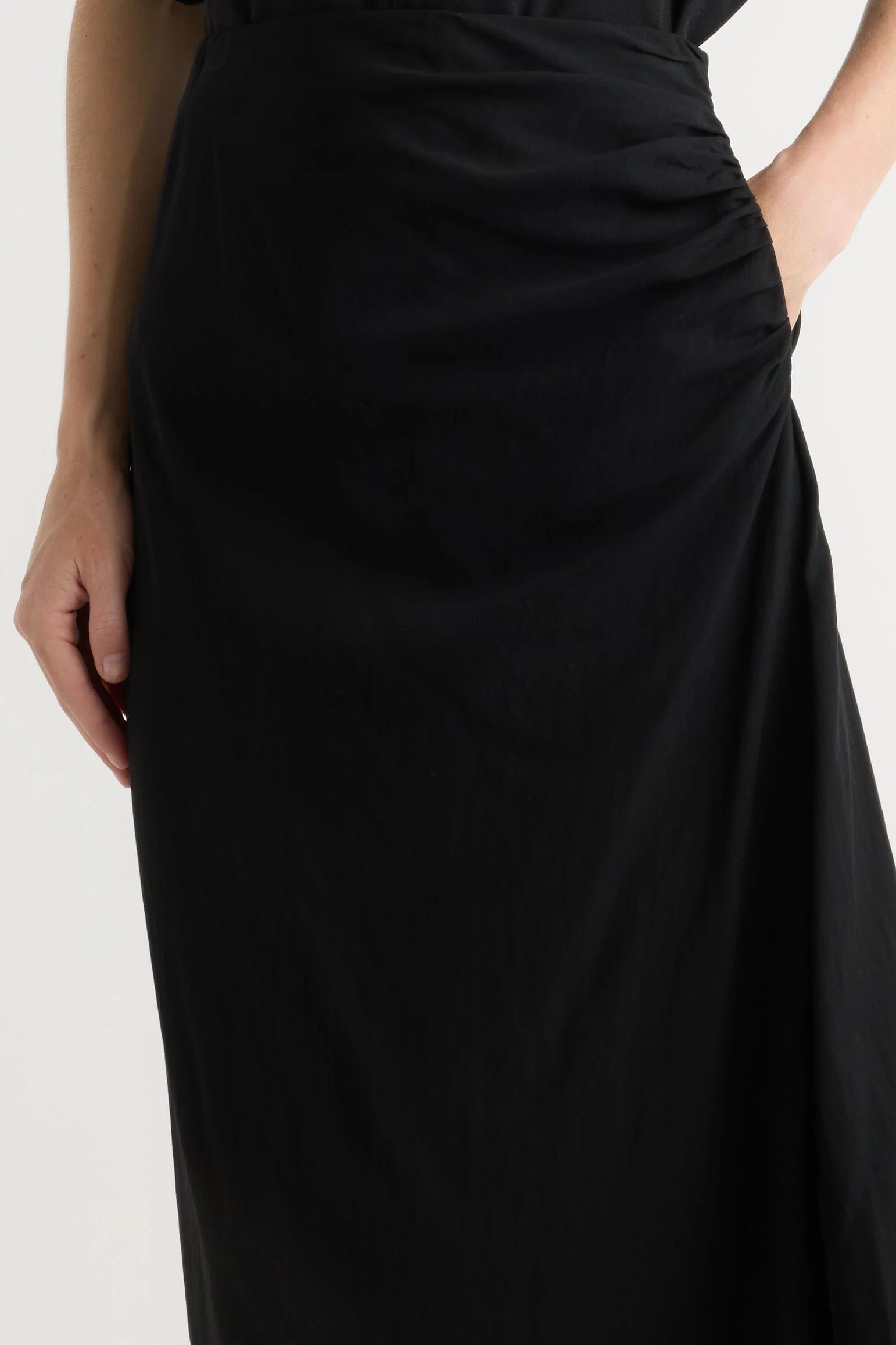 Rita Asymmetric-Hem Shirred Skirt - Image 5