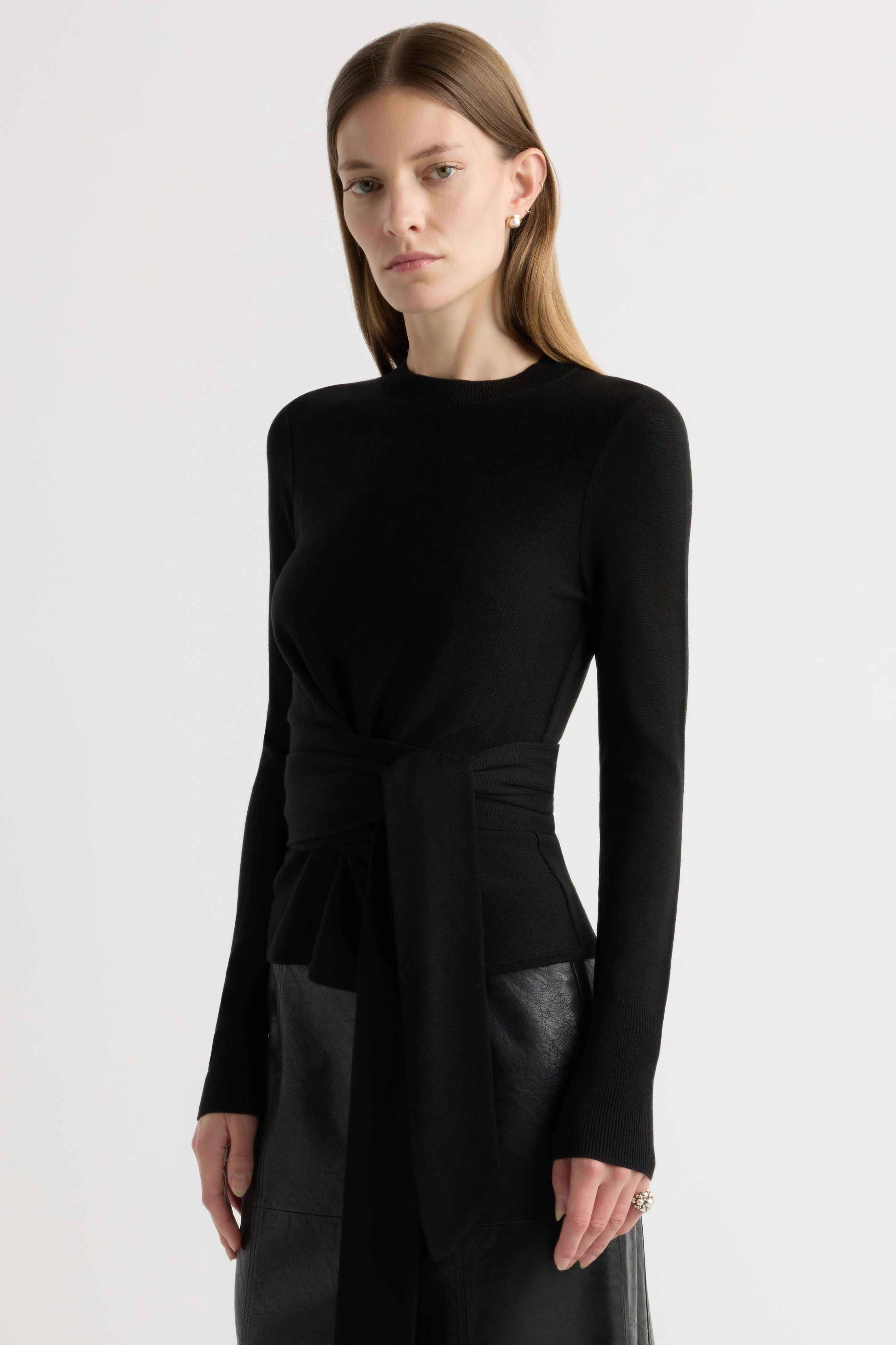 Robin Tie-Front Tencel-Wool Sweater - Image 2