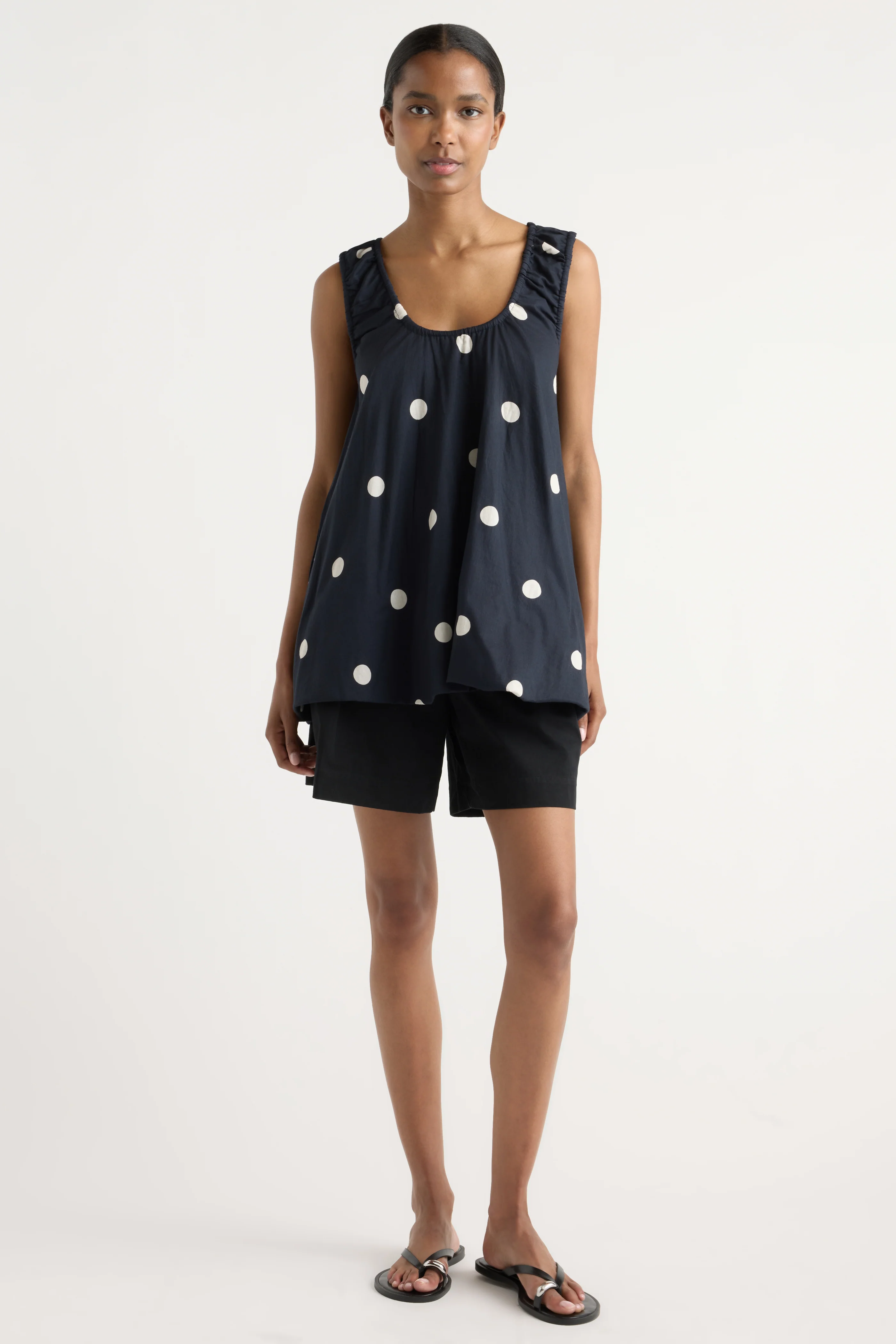 Saehee Lightweight Polka Dot Tunic Top - Image 3
