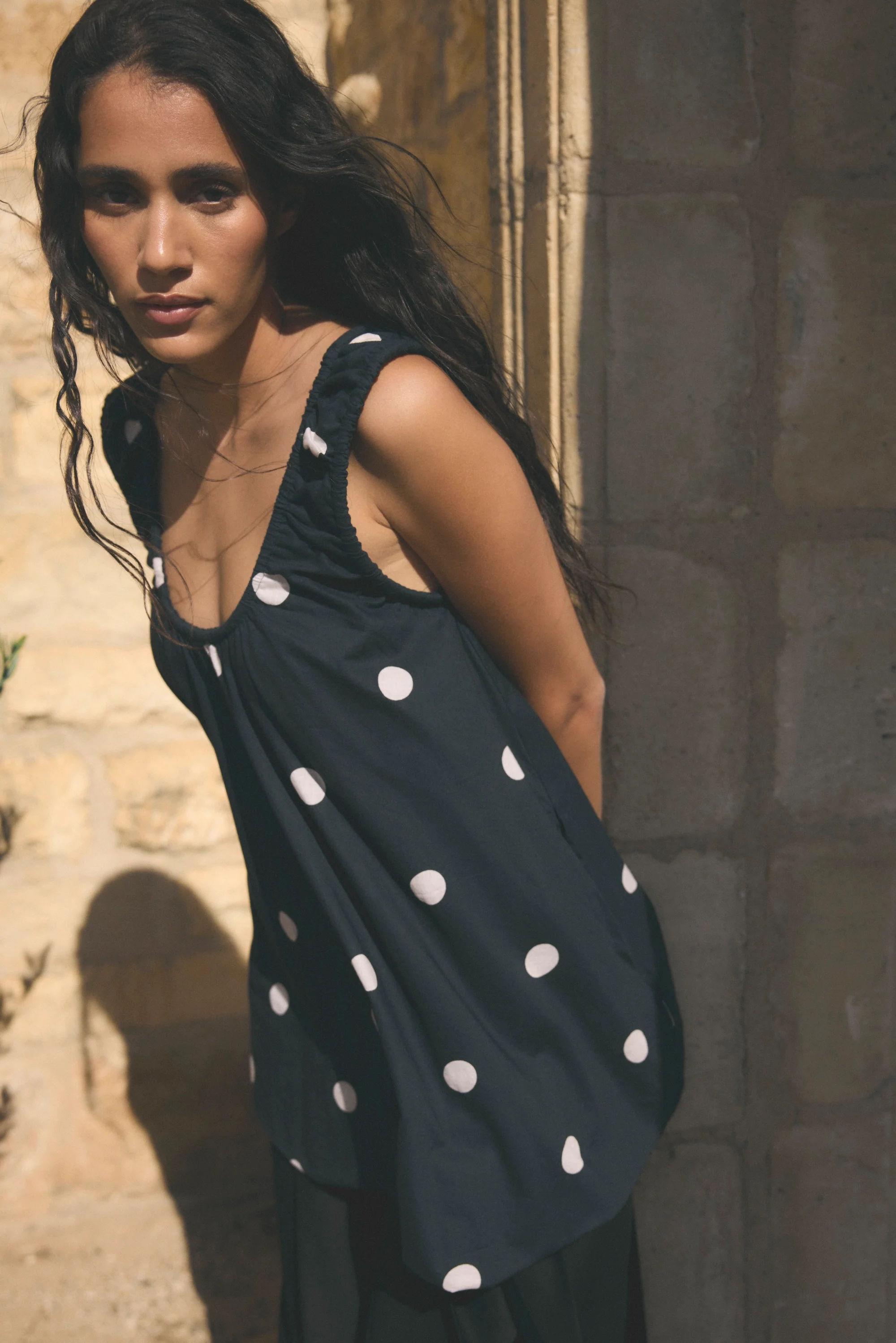 Saehee Lightweight Polka Dot Tunic Top - Image 8