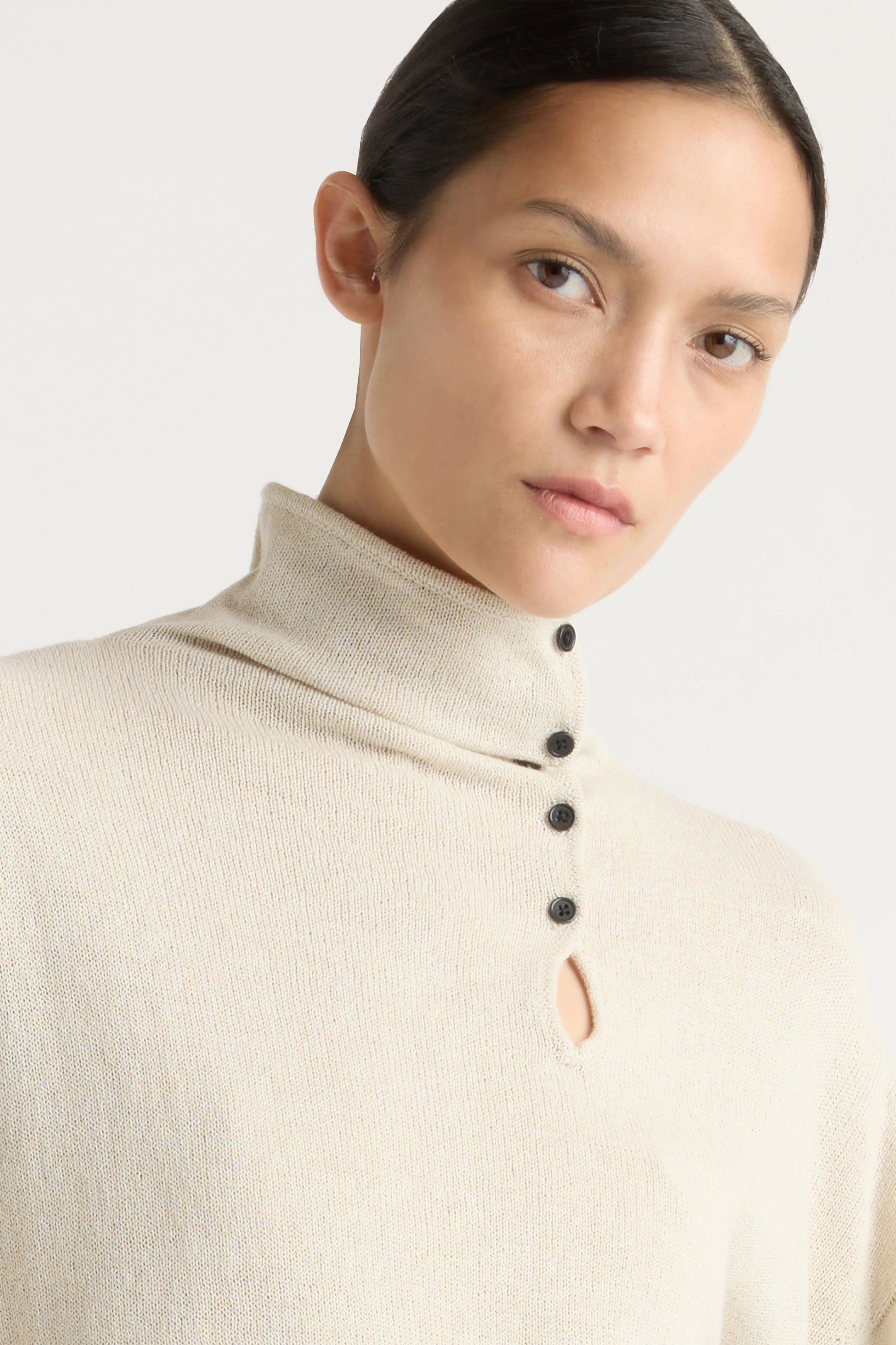 Sanchia Button Turtleneck Sweater - Image 3