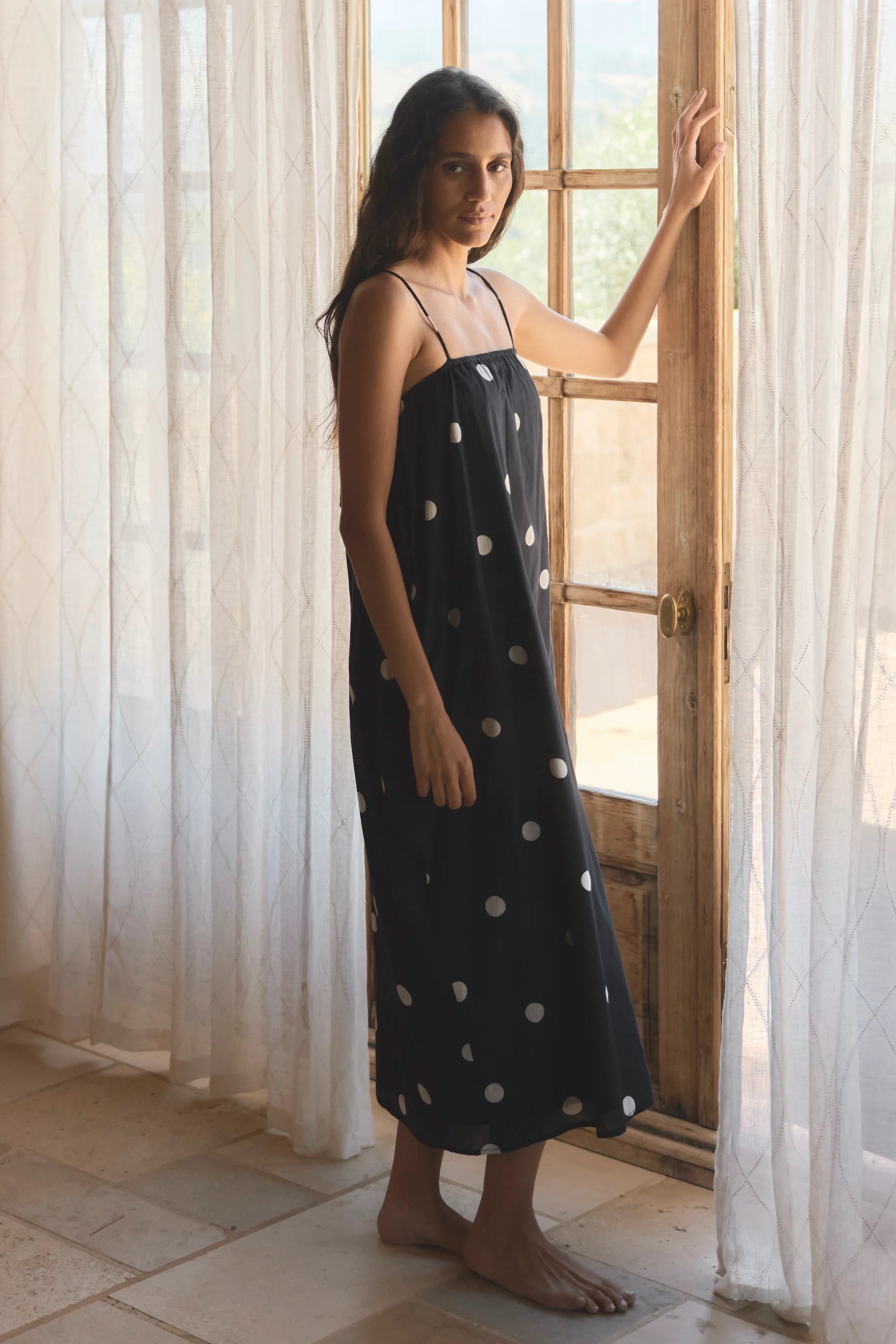Selene Lightweight Polka Dot Maxi Dress - Image 9