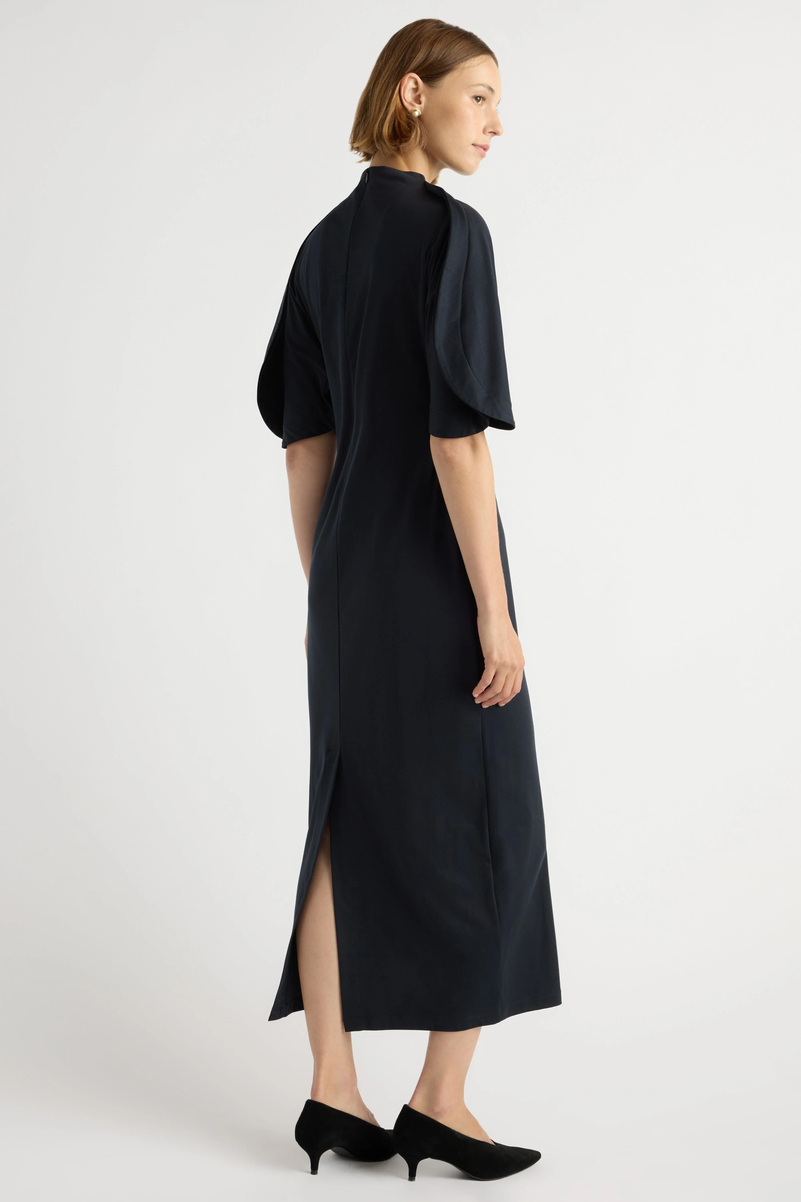Seren Pima-Cotton Foldover-Sleeve Dress - Image 2