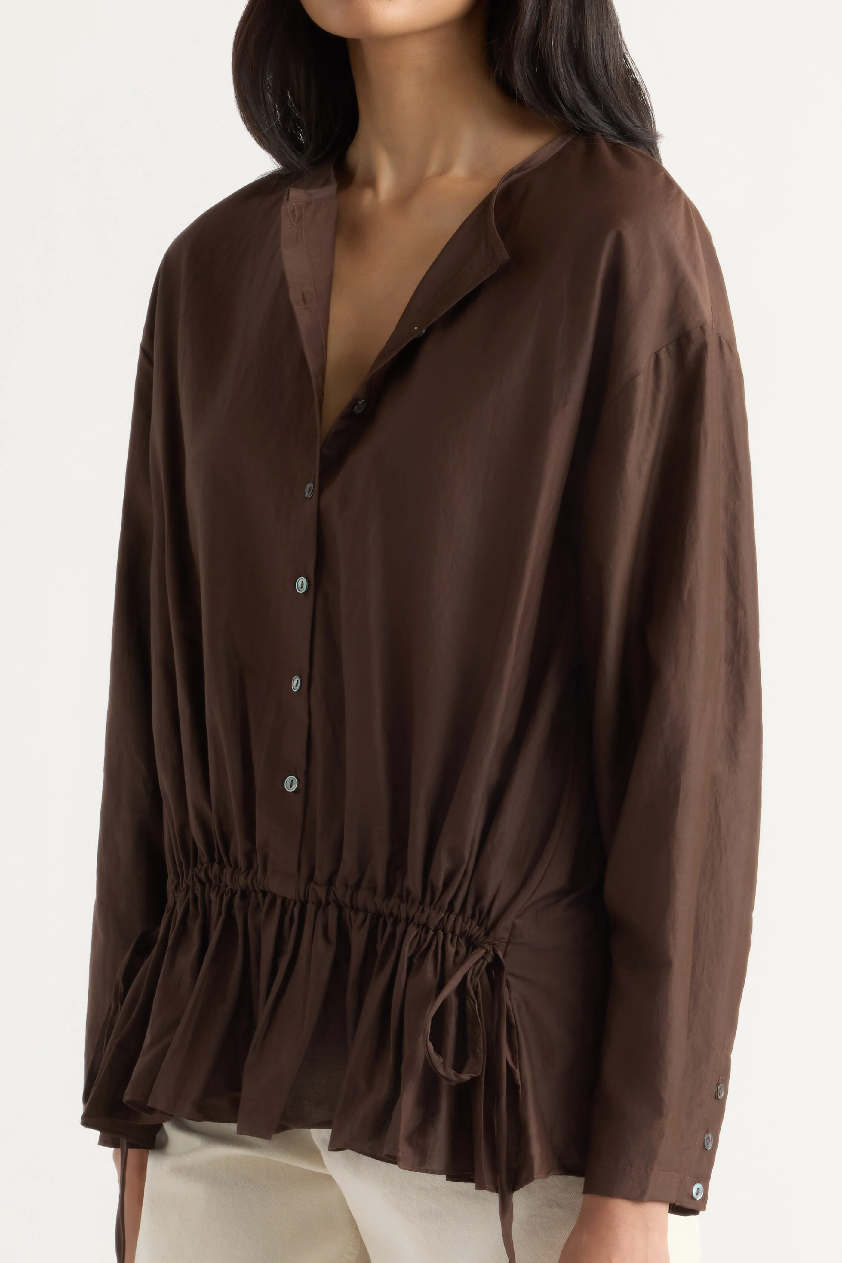 Sinead Cotton-Silk Ruffle Tunic Blouse - Image 4