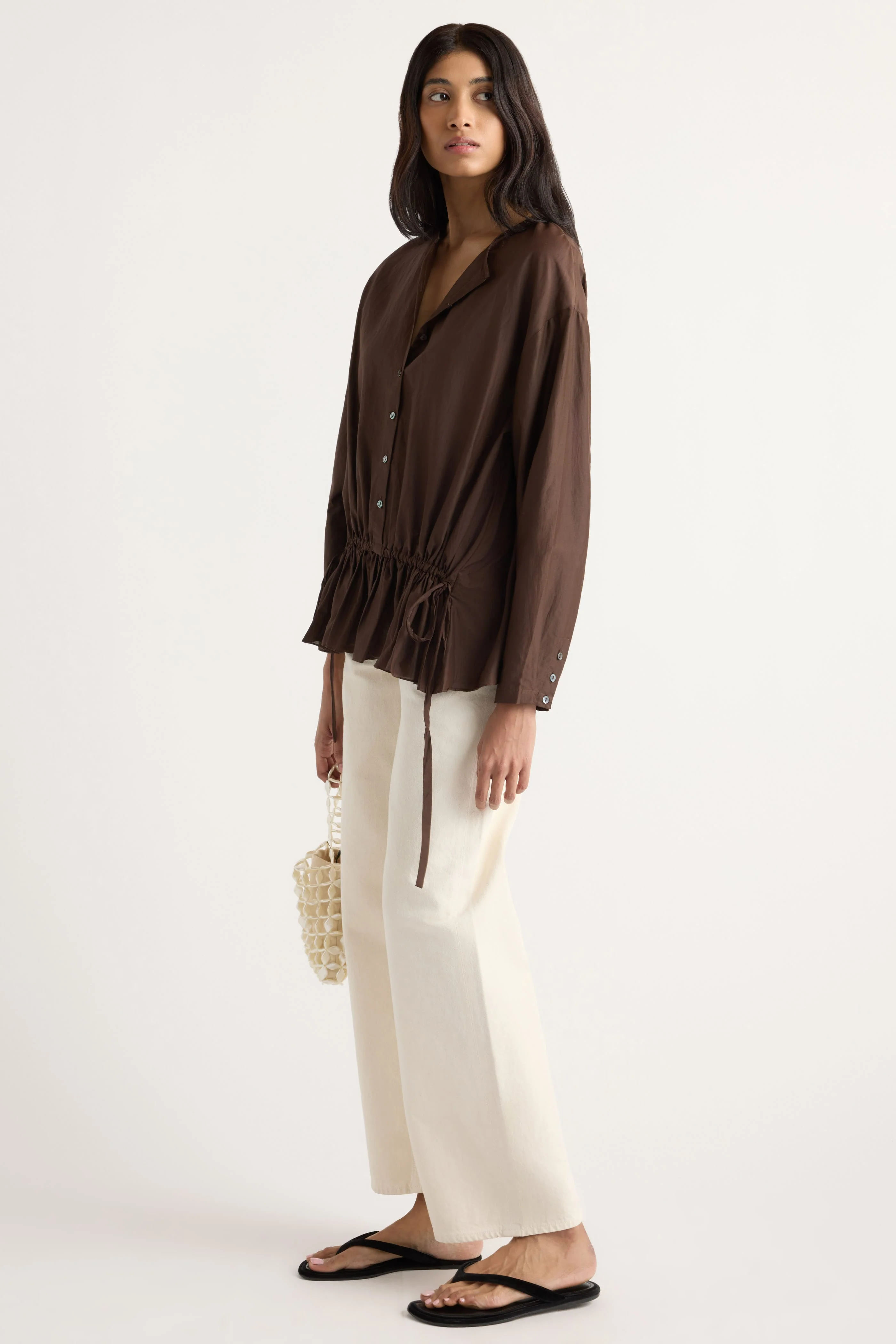 Sinead Cotton-Silk Ruffle Tunic Blouse - Image 5