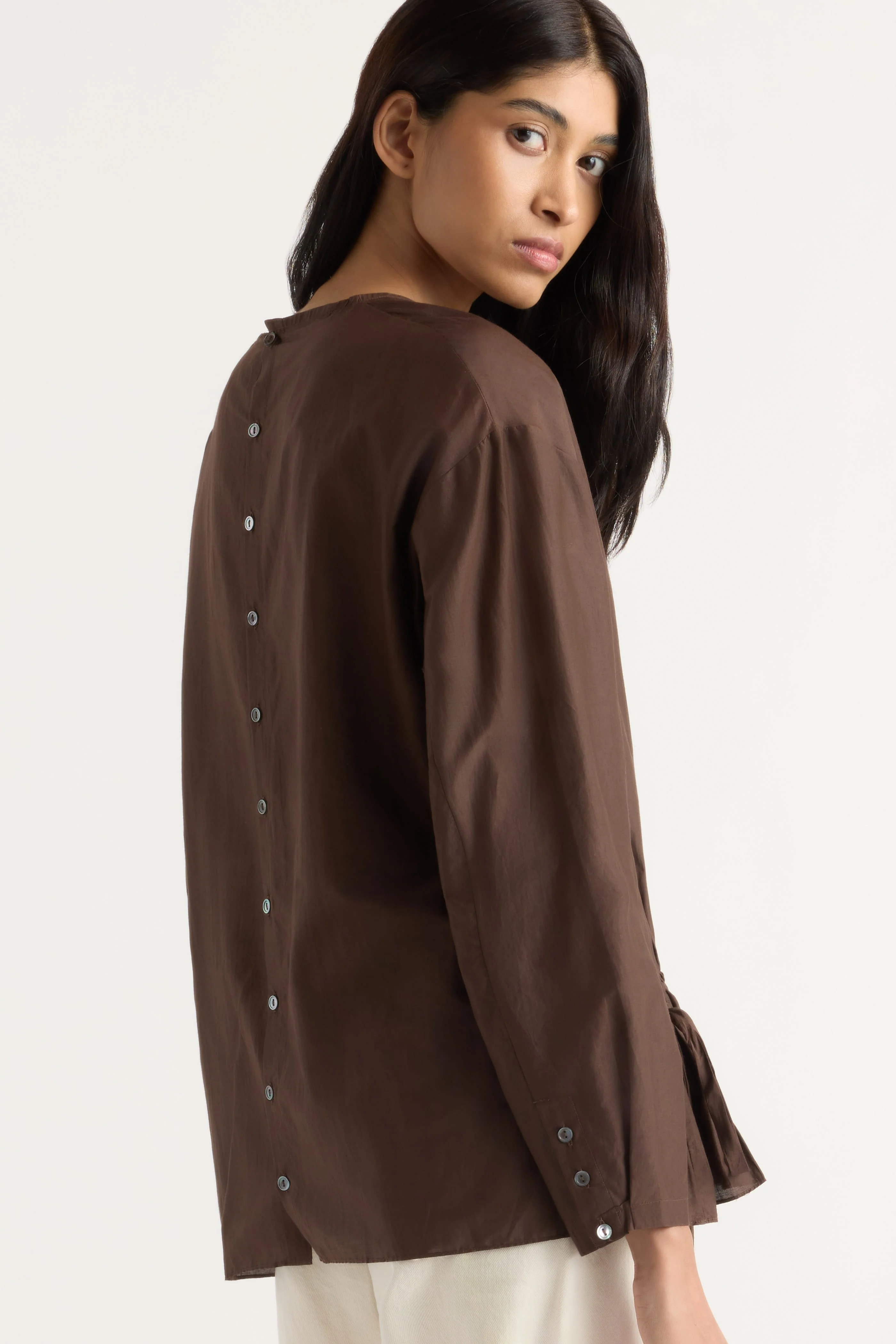 Sinead Cotton-Silk Ruffle Tunic Blouse - Image 6