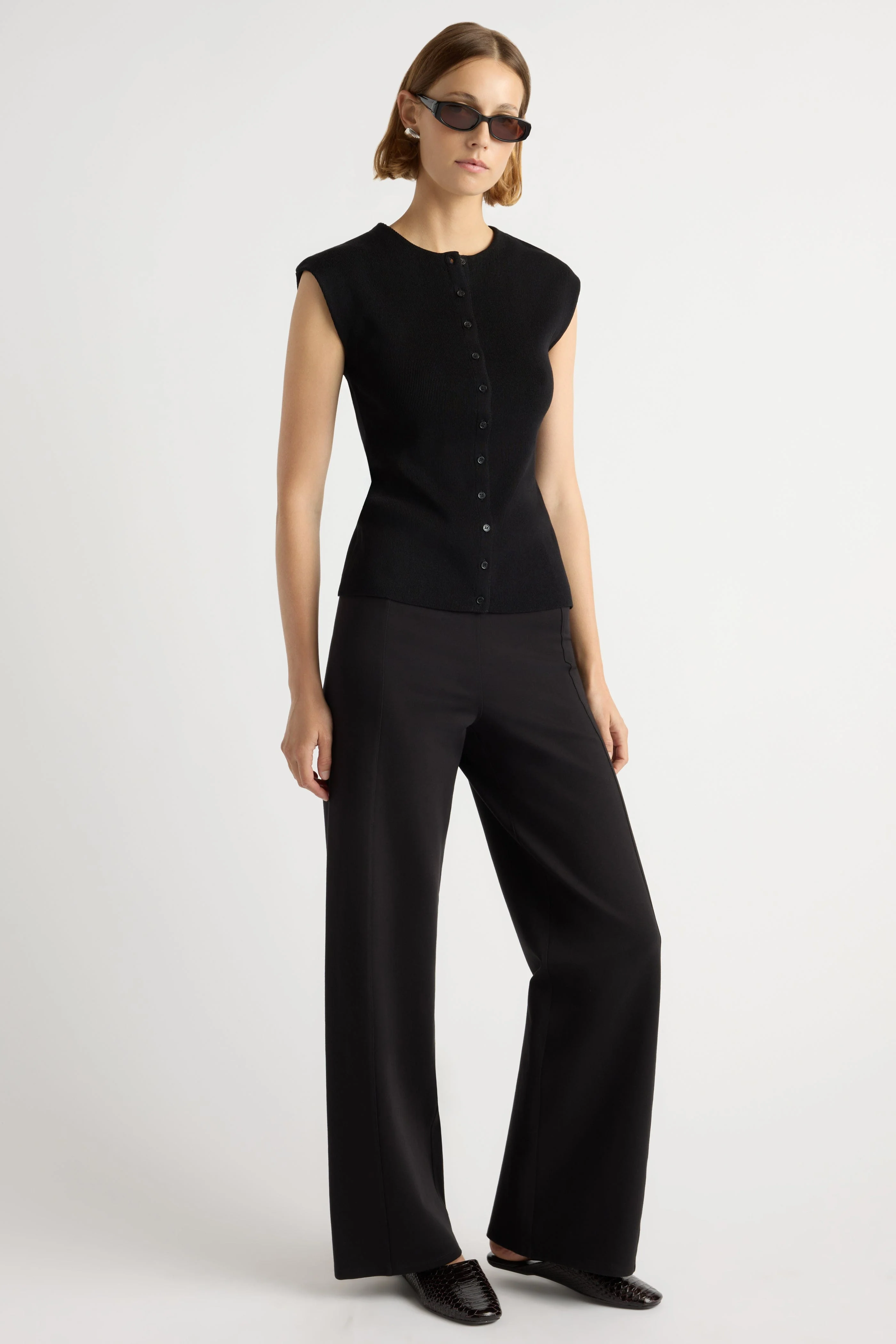 Solara Cotton Button Sweater Top - Image 5