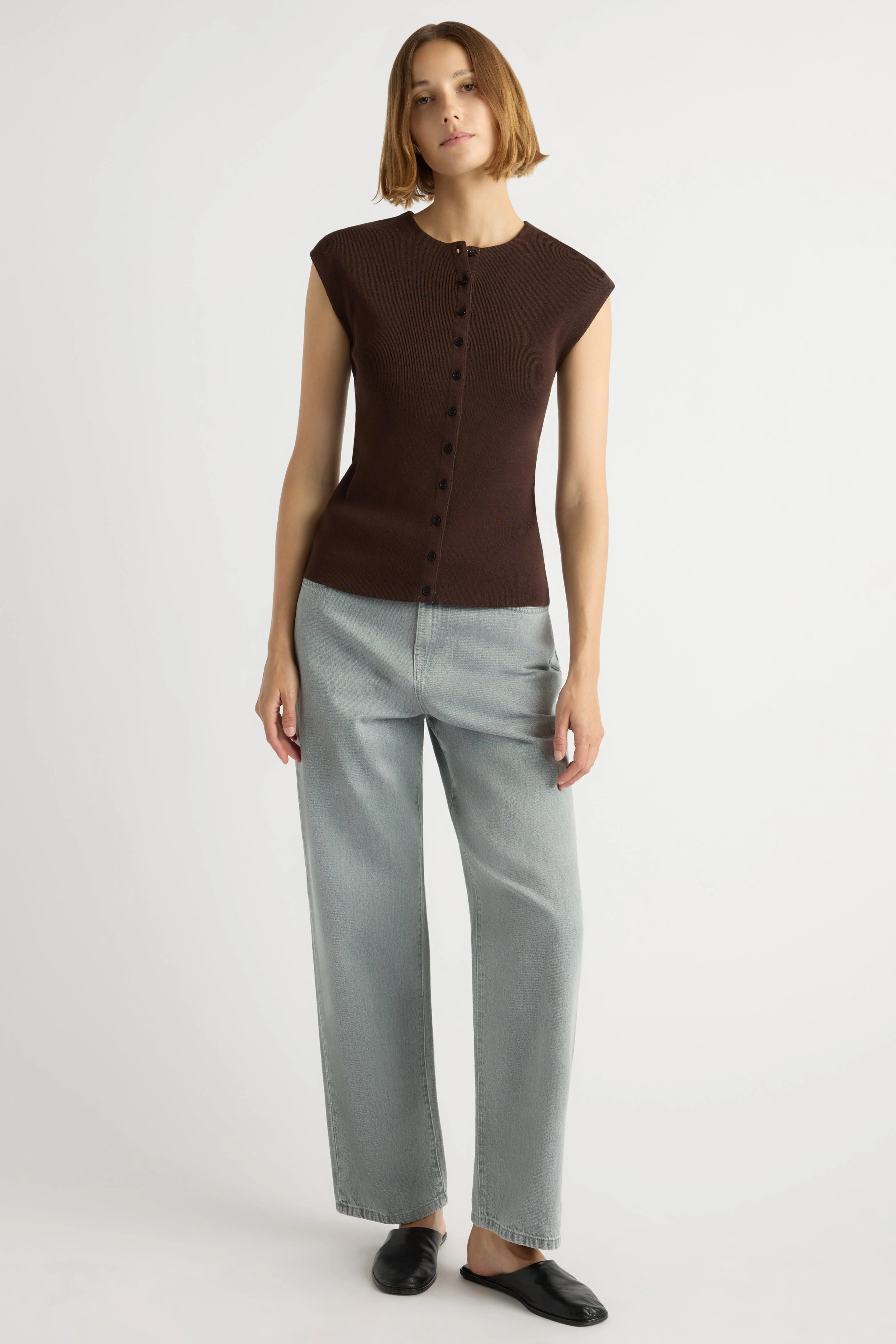Solara Cotton Button Sweater Top - Image 4