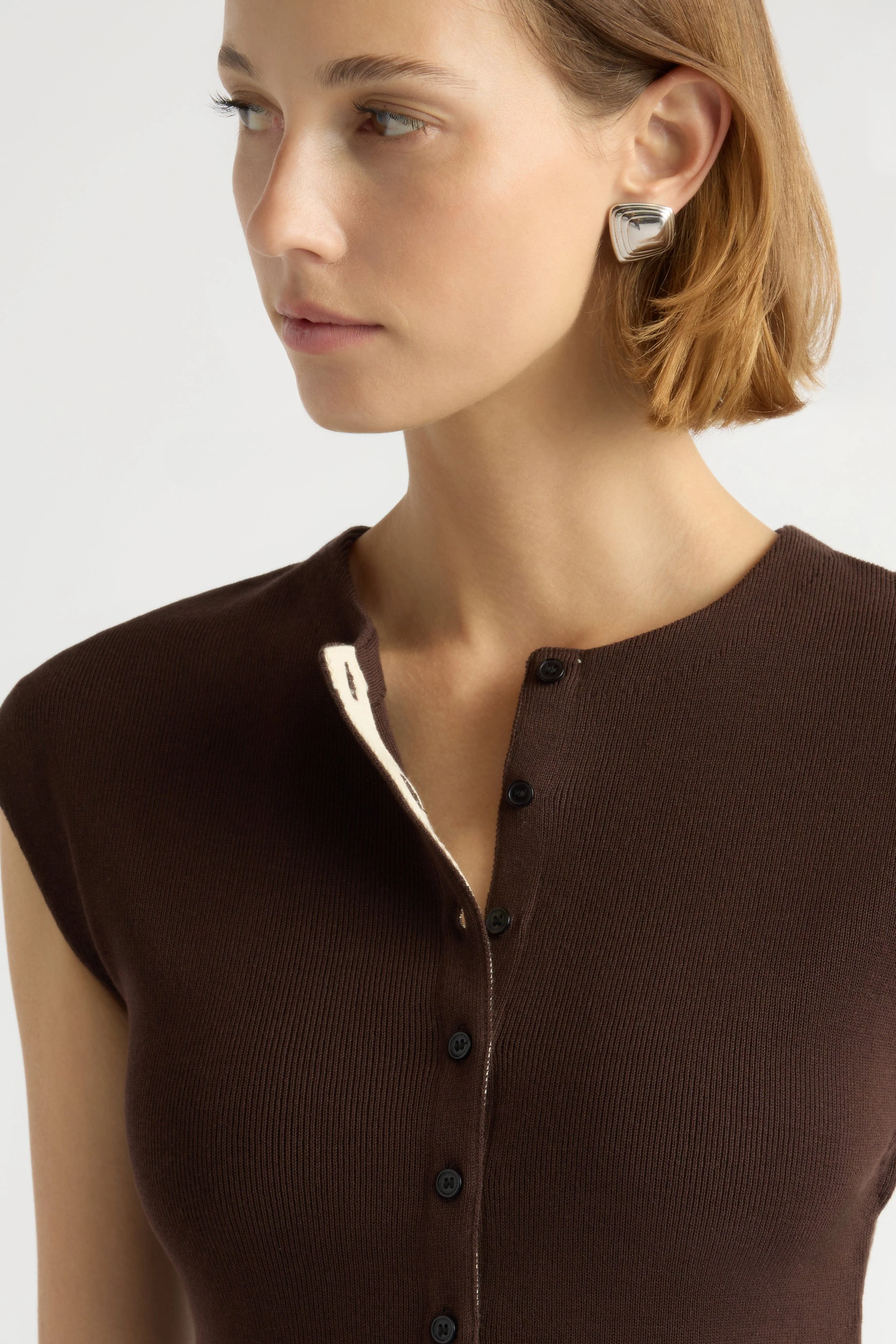 Solara Cotton Button Sweater Top - Image 5