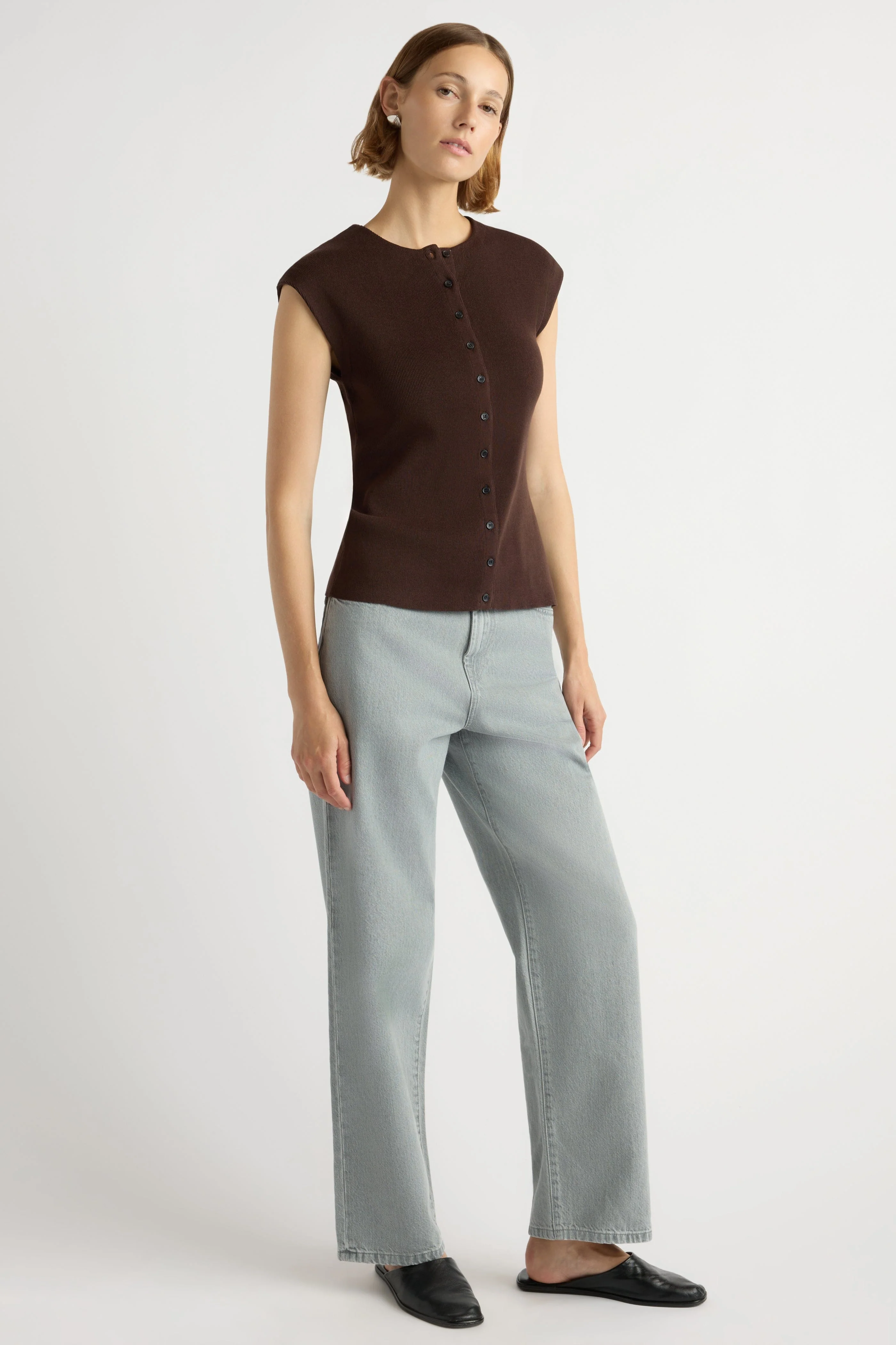 Solara Cotton Button Sweater Top - Image 6