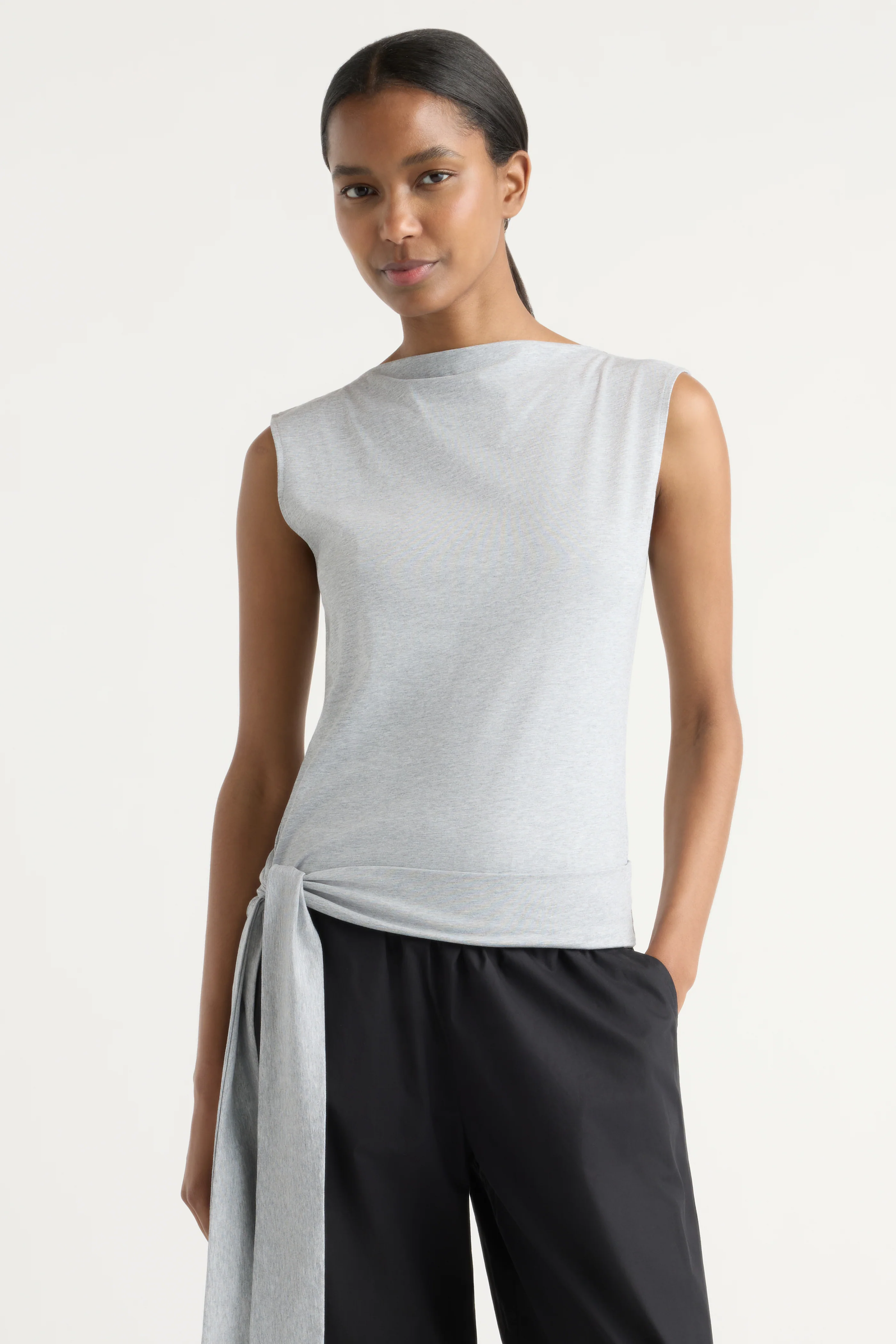 Sylvia Tie-Hem Slit-Neck Tank - Image 2