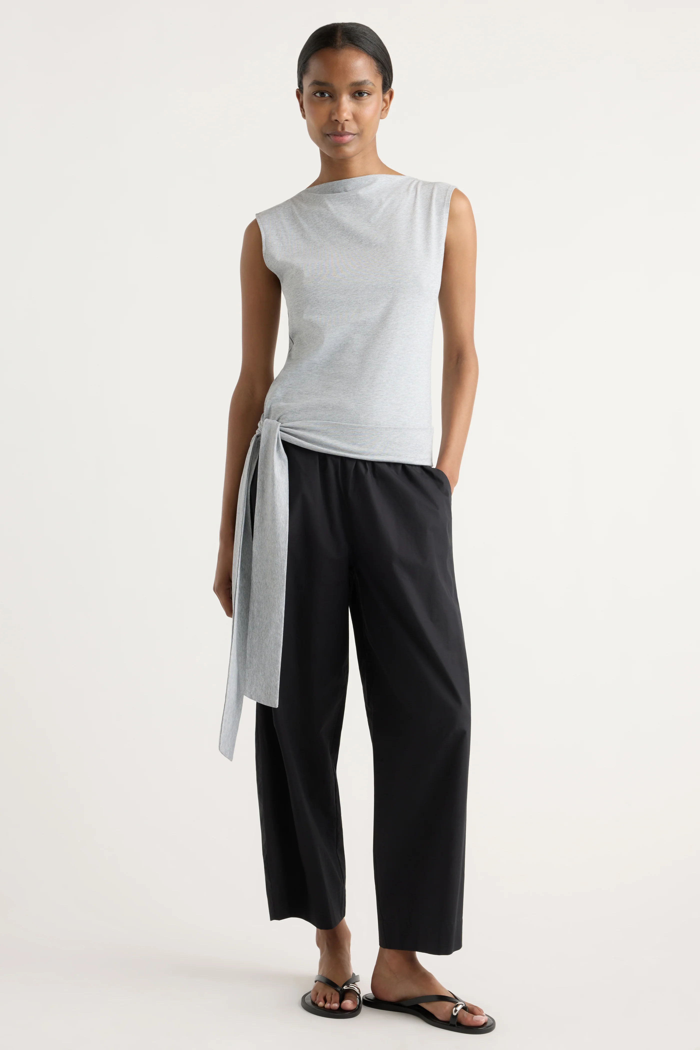 Sylvia Tie-Hem Slit-Neck Tank - Image 3