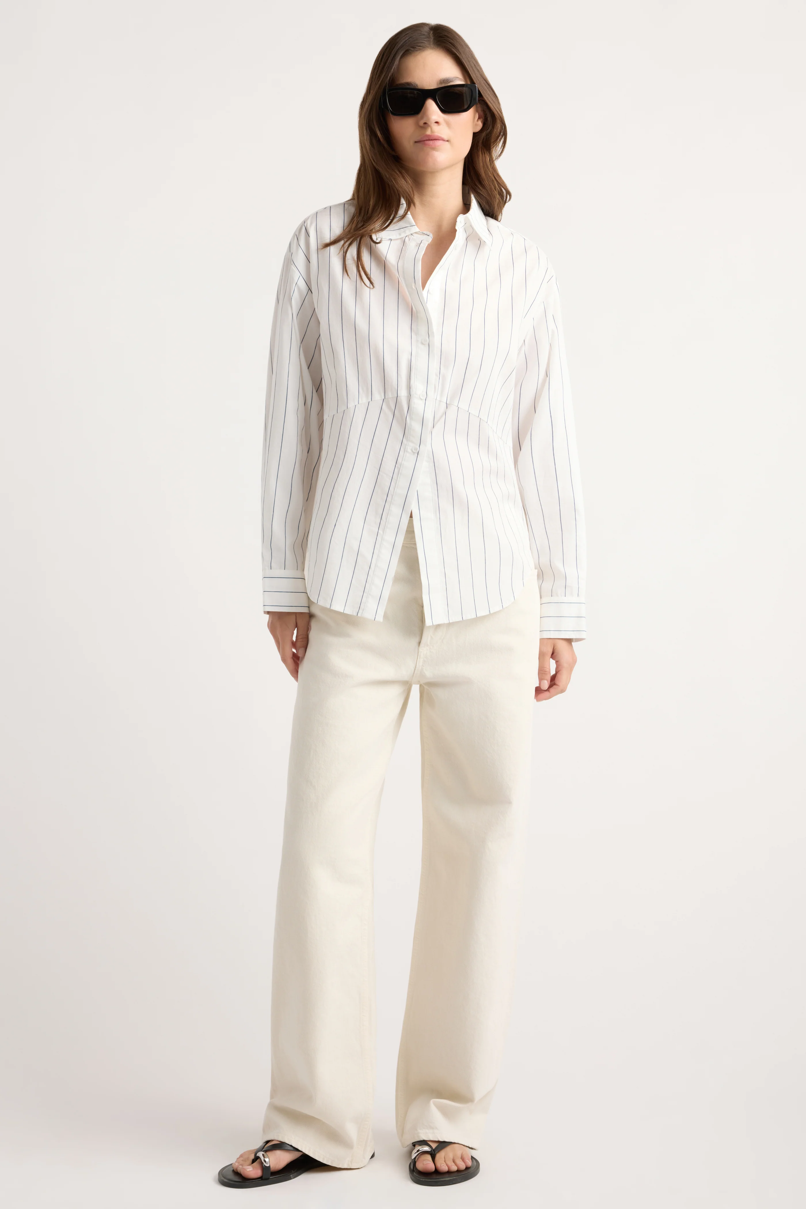 Tarinah Front-Split Striped Shirt - Image 2