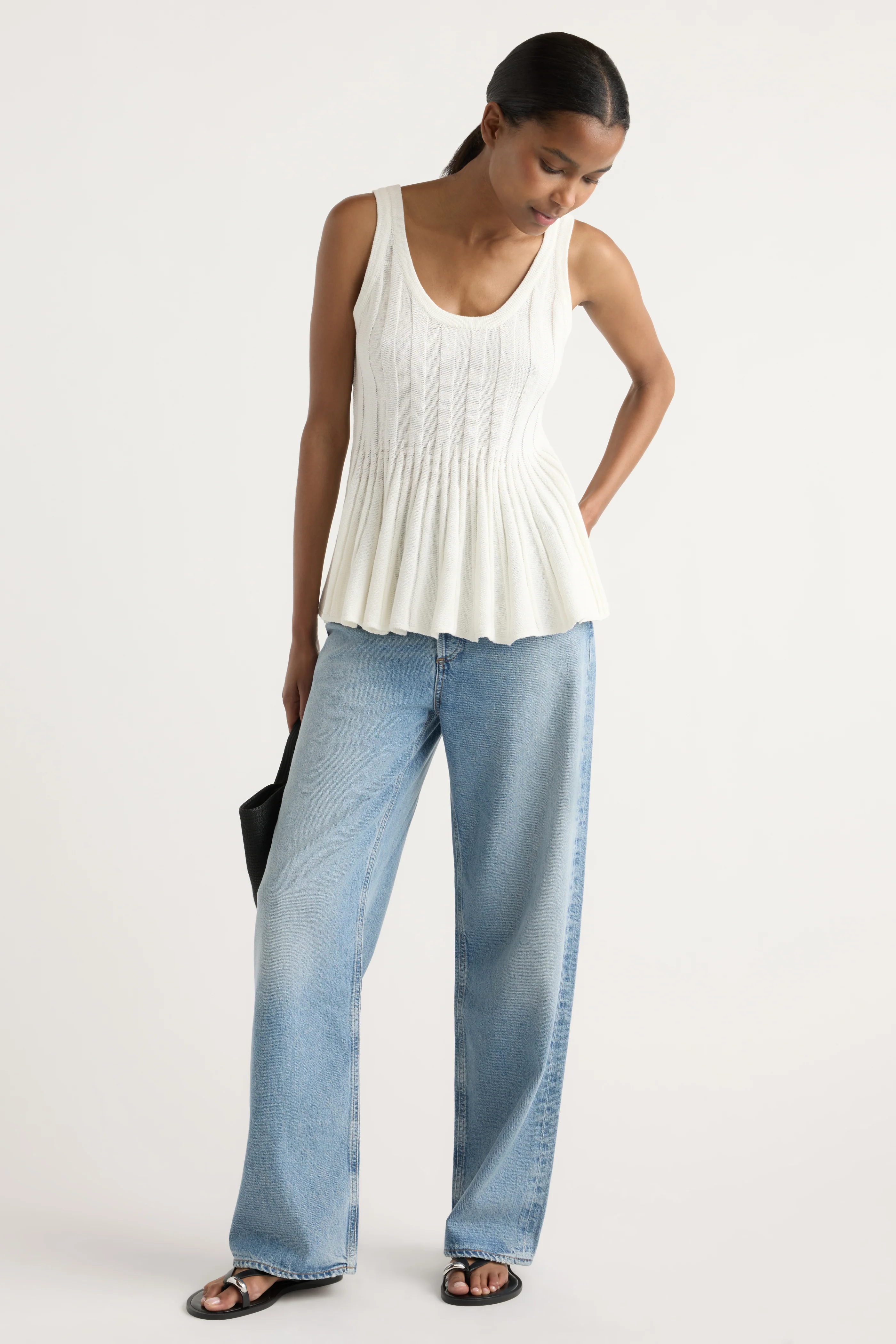 Valentina Ribbed Peplum Knit Tank - Image 4
