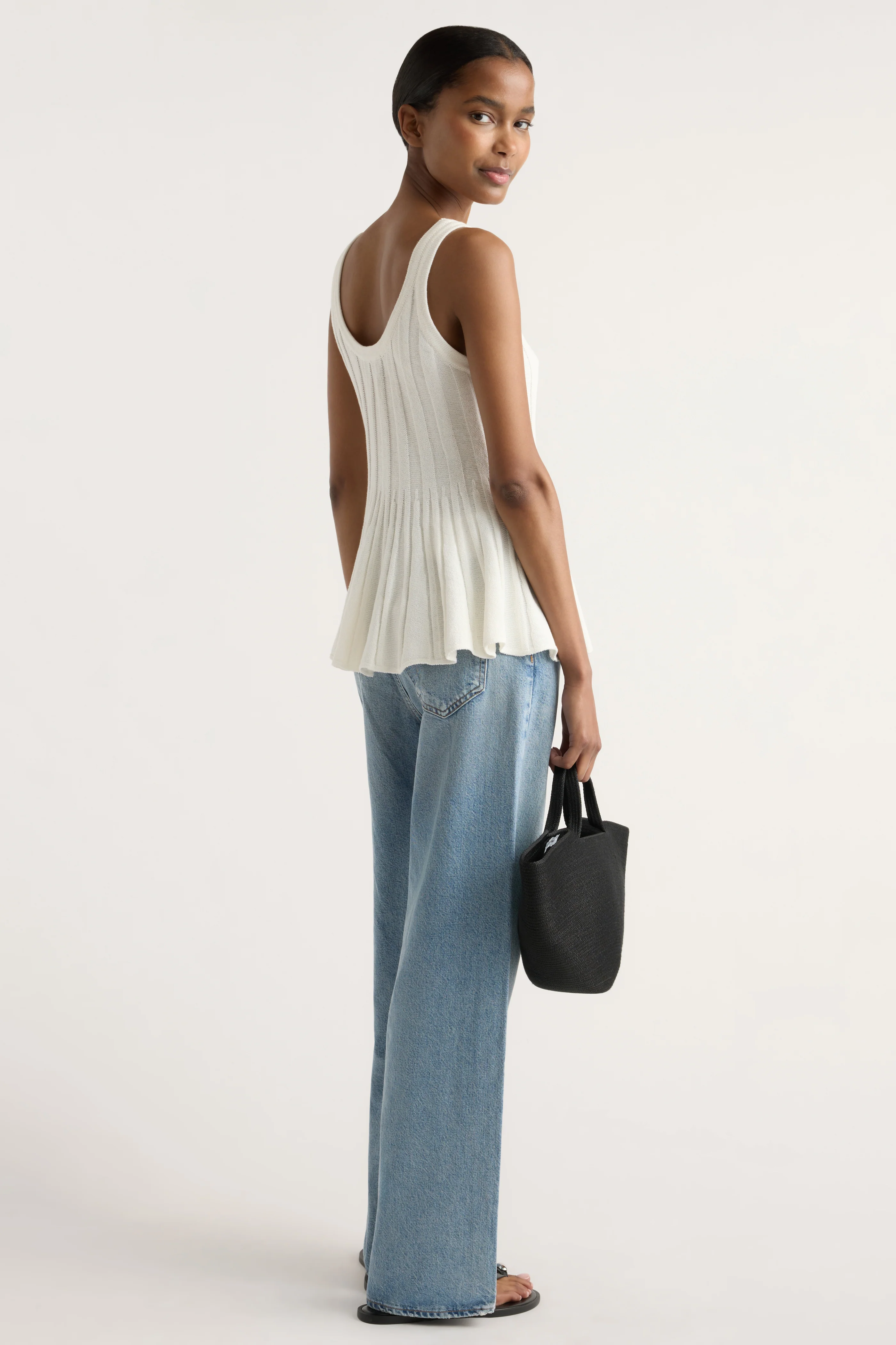 Valentina Ribbed Peplum Knit Tank - Image 6