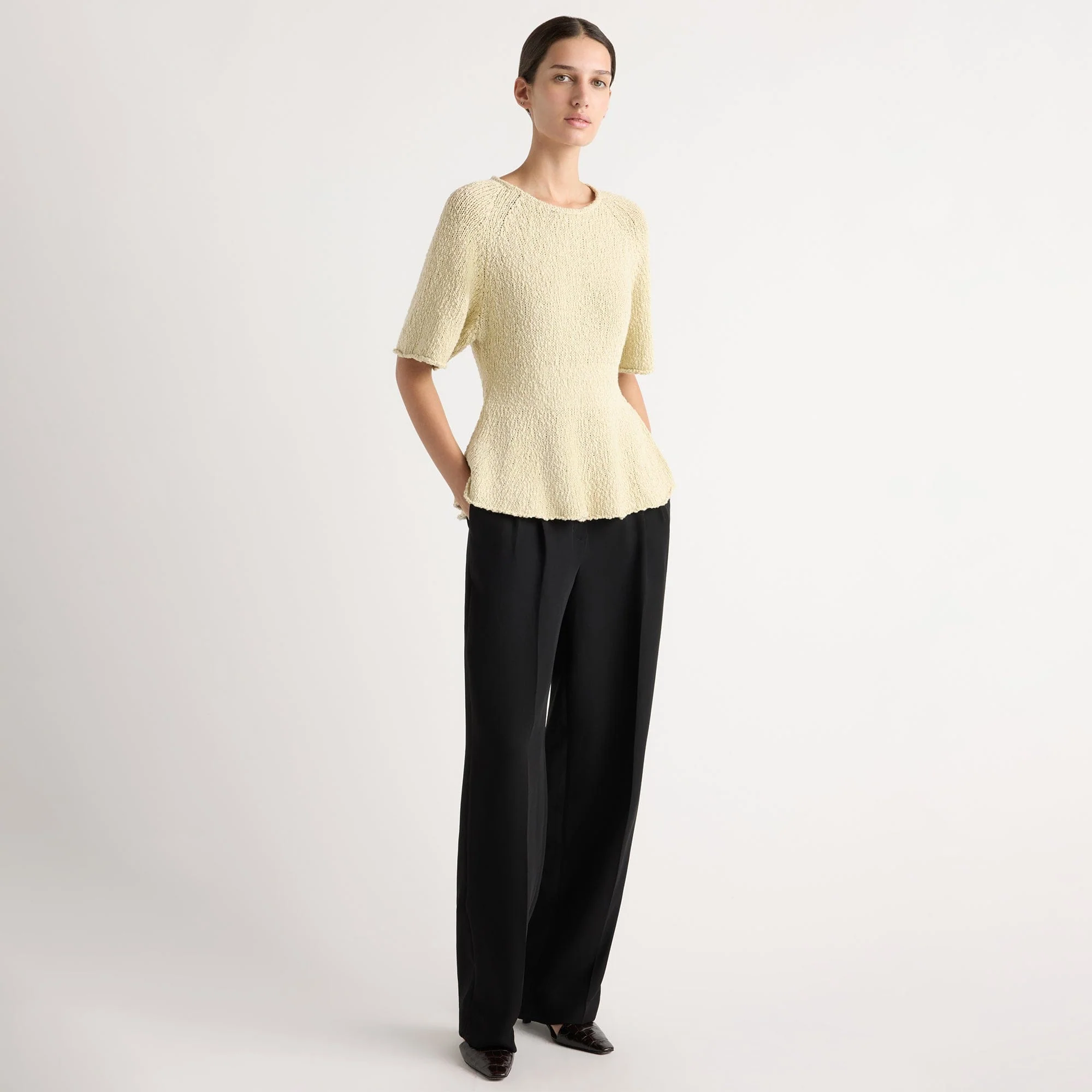 Valetta Organic Cotton Sculpted Knit Top