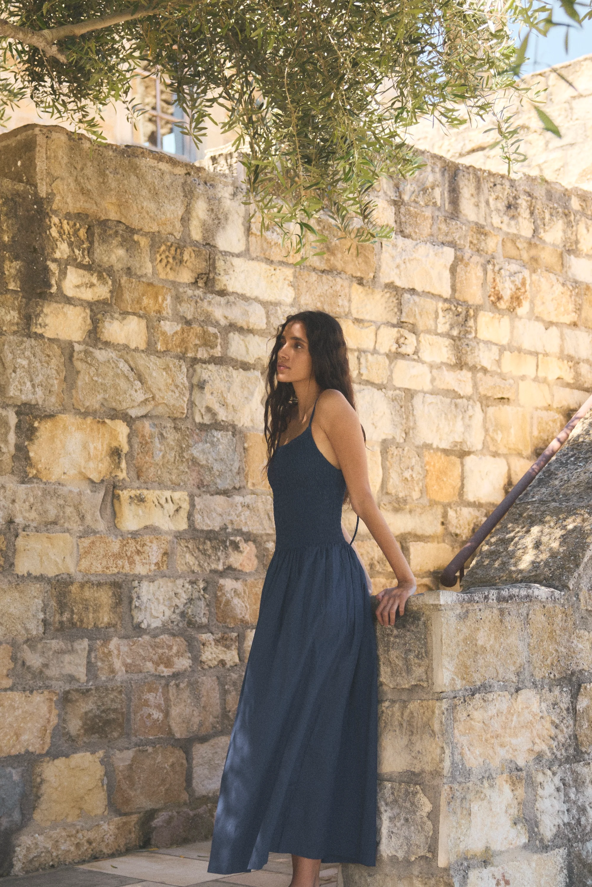 Venus Smocked Organic Cotton Midi Dress - Image 8