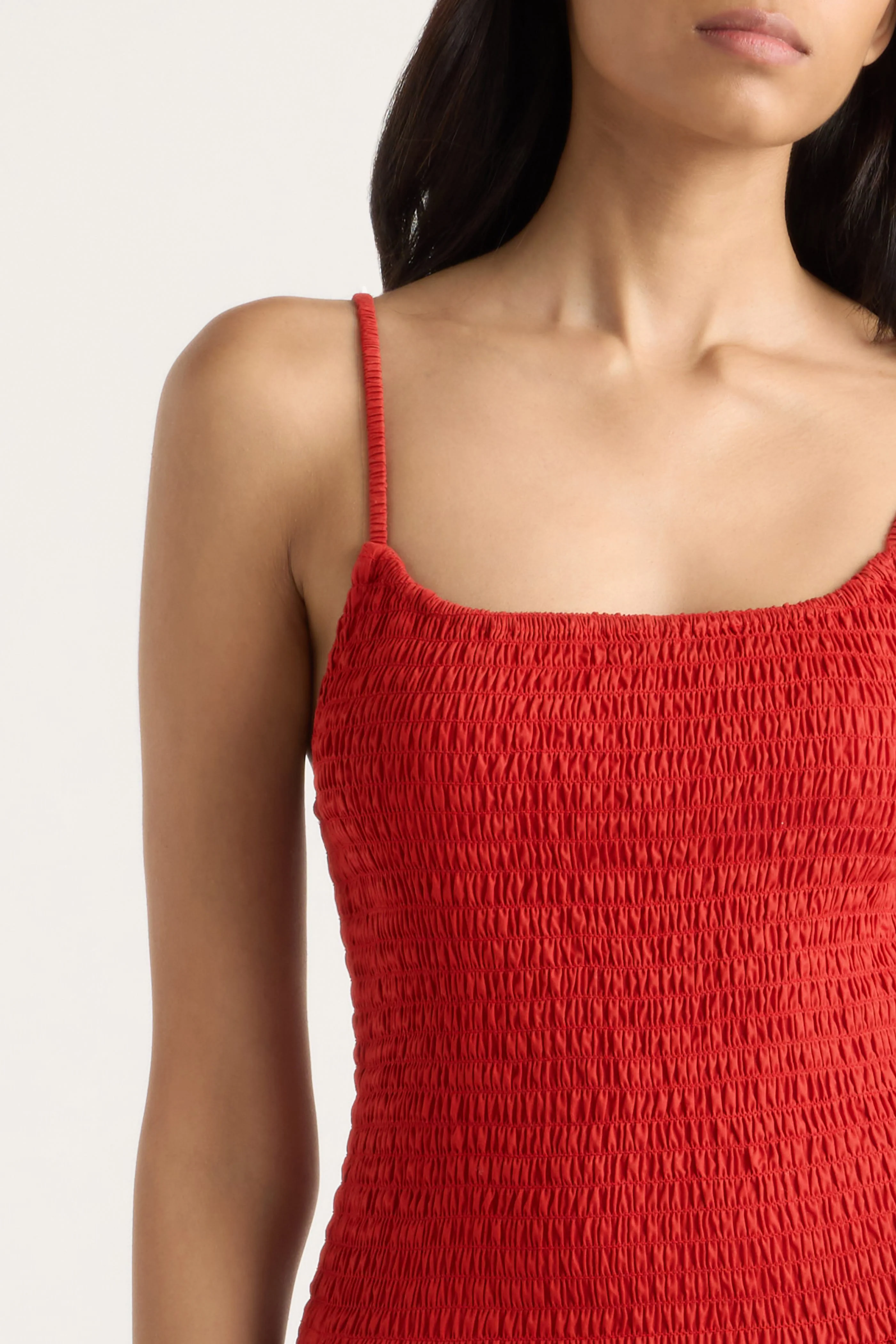 Venus Smocked Organic Cotton Midi Dress - Image 5
