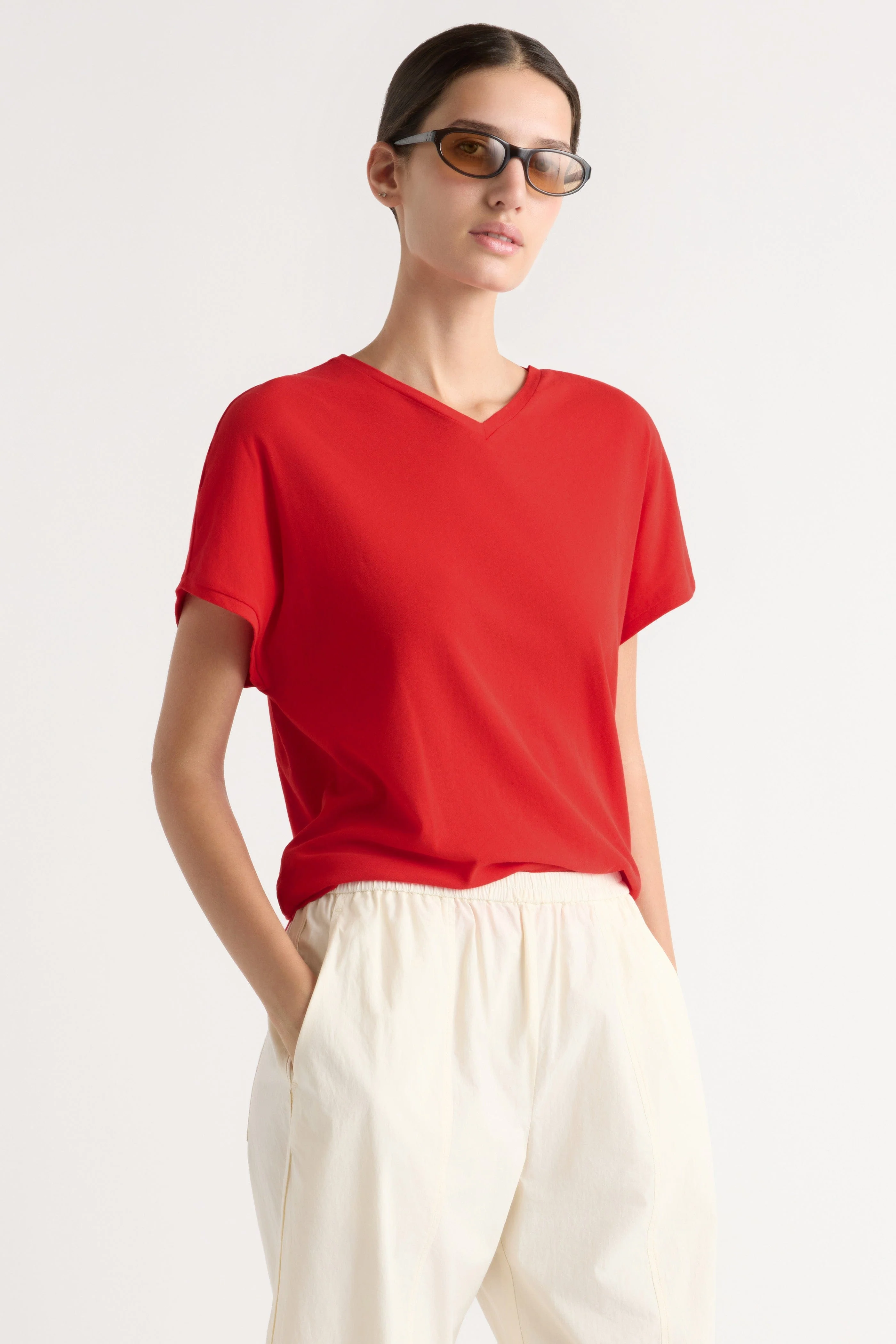 Willa Organic Cotton V-Neck Tee - Image 2