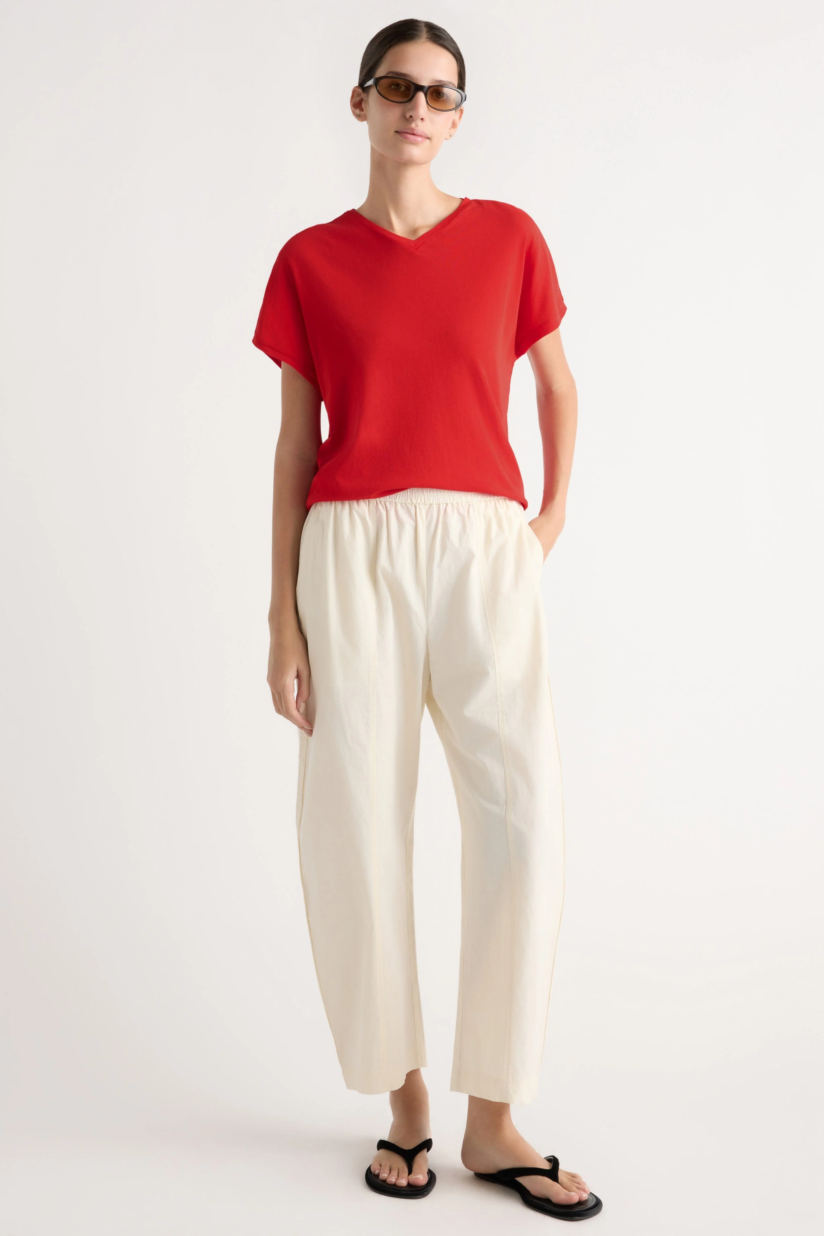 Willa Organic Cotton V-Neck Tee - Image 3