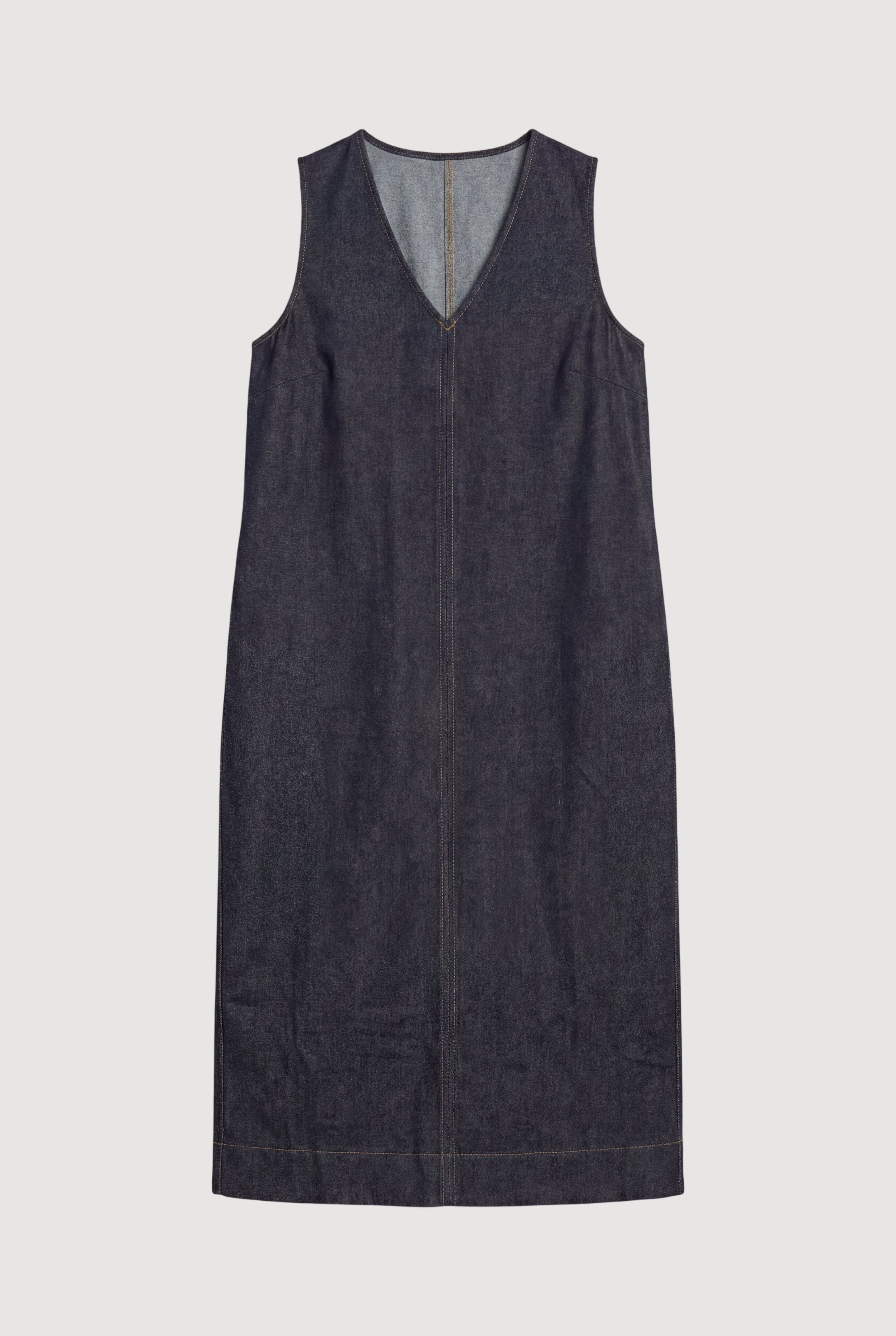 Yusra Side-Pleat Dome Denim Dress - Image 10