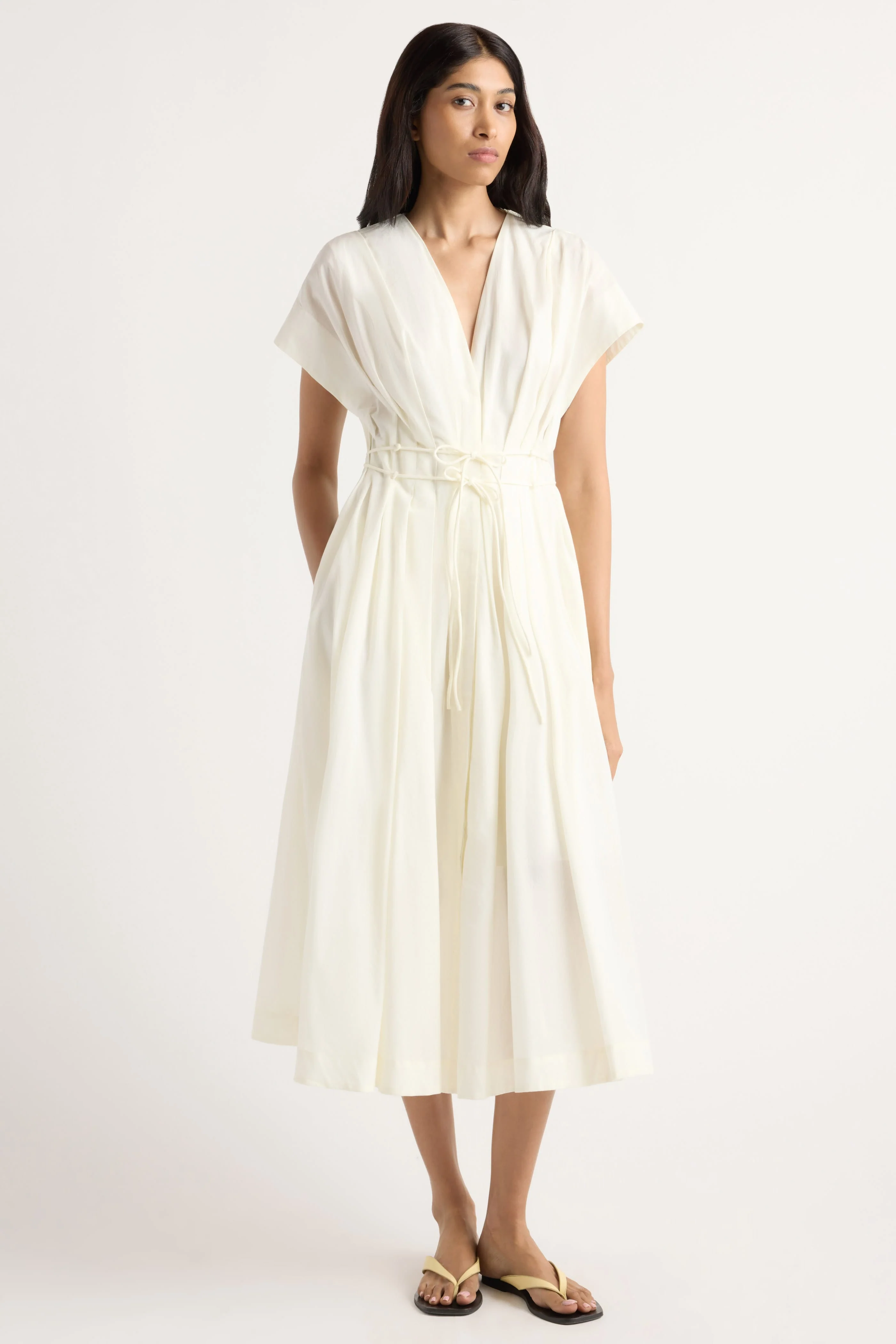 Yvette Cotton V-Neck Dress - Image 4