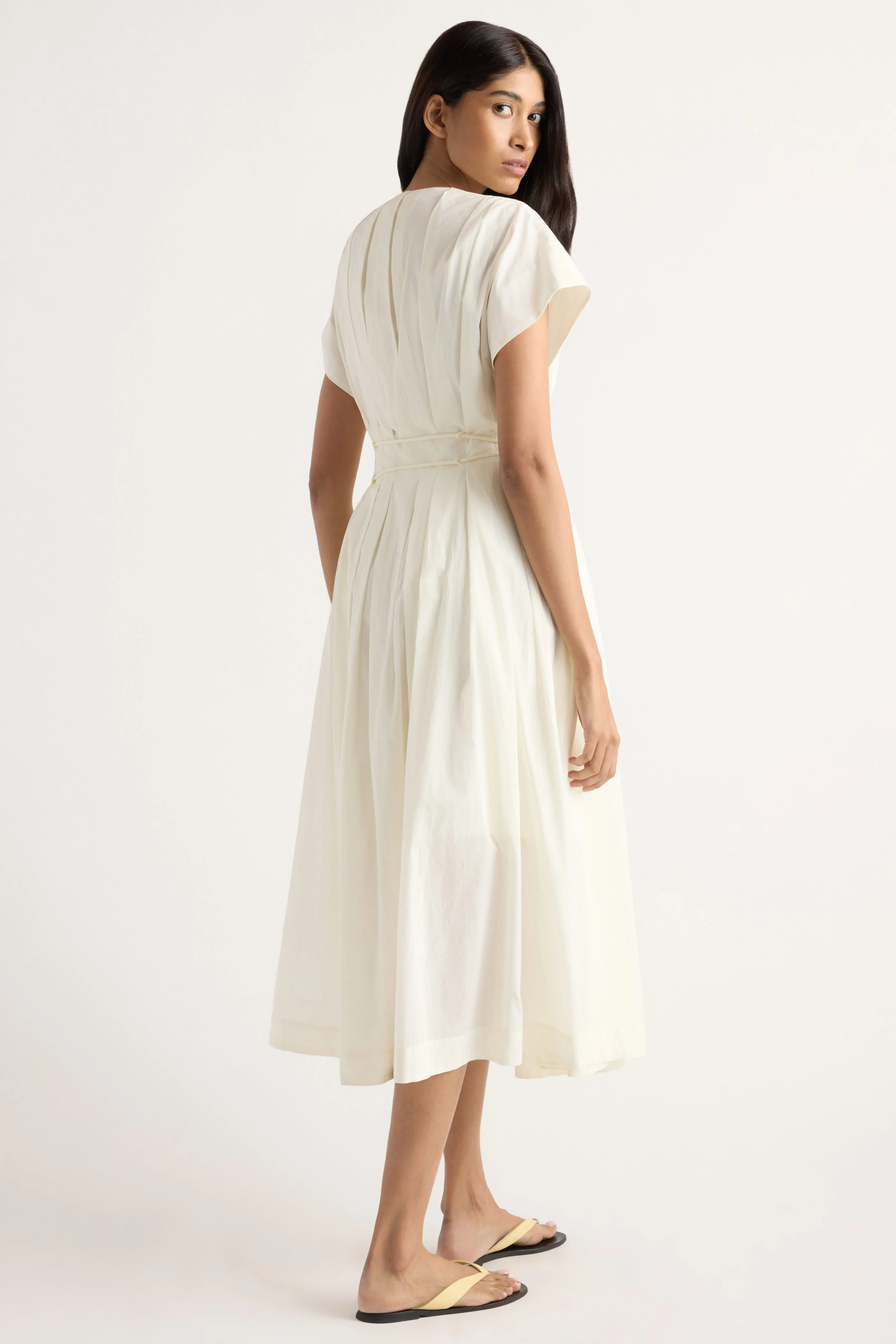 Yvette Cotton V-Neck Dress - Image 6