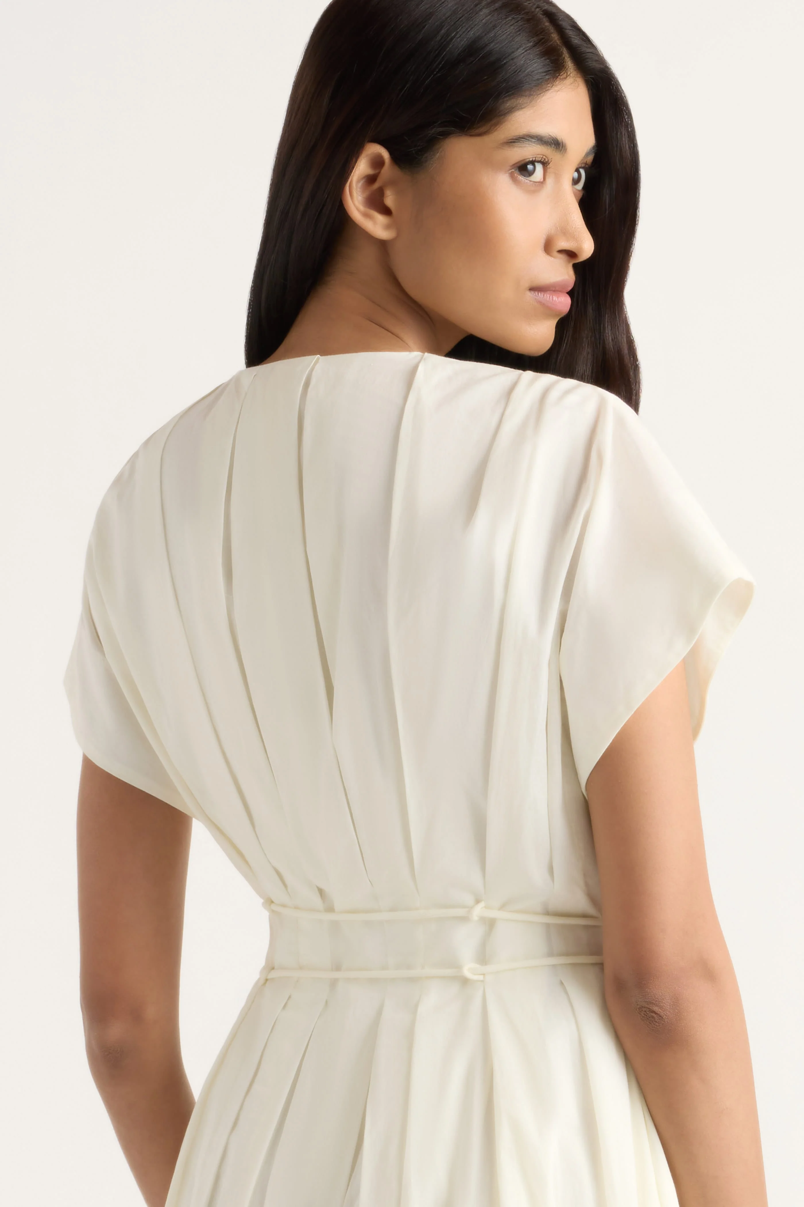 Yvette Cotton V-Neck Dress - Image 7