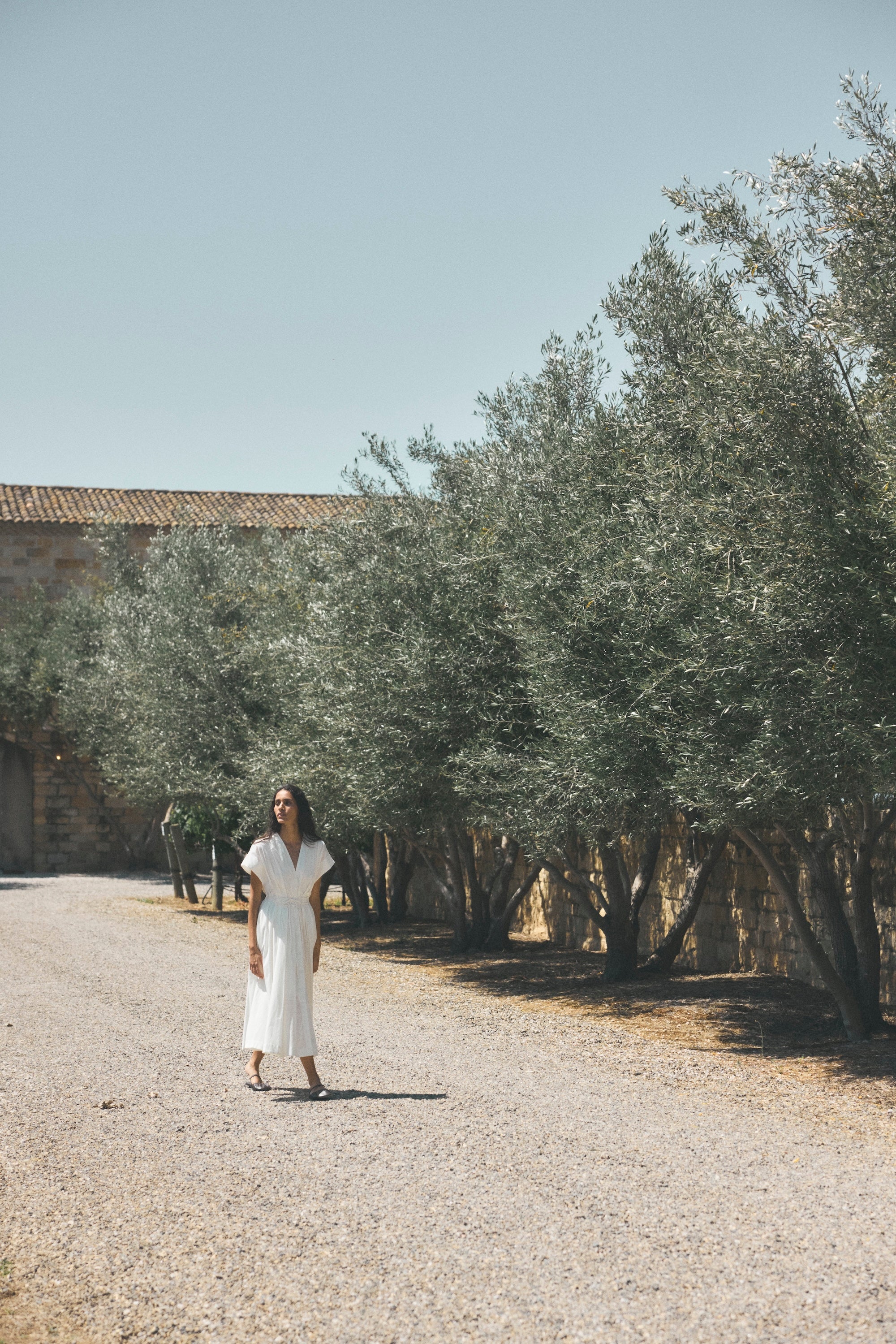 Yvette Cotton V-Neck Dress - Image 8