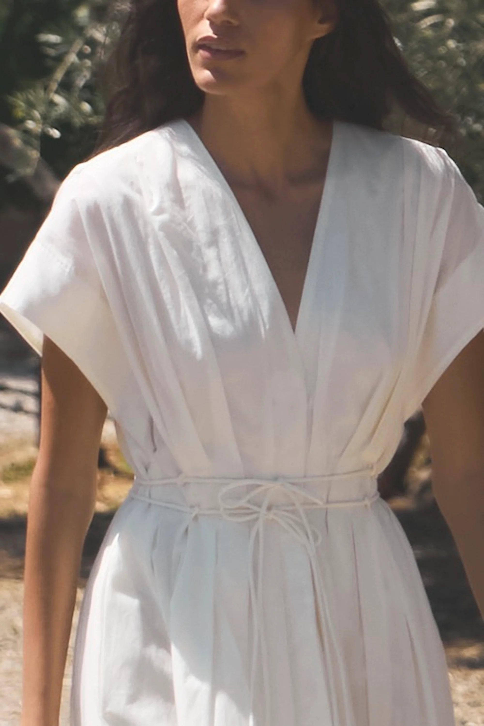 Yvette Cotton V-Neck Dress - Image 9