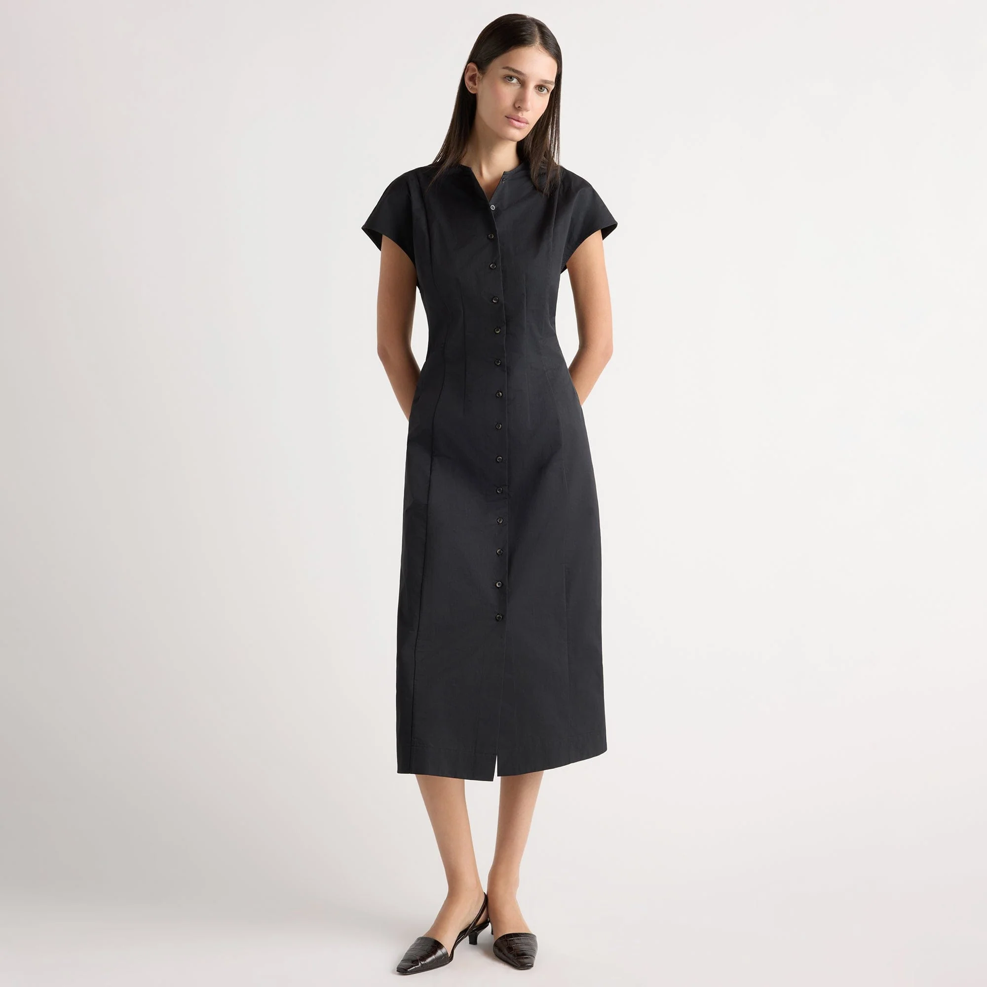 Zarine Sculpted Button Dress