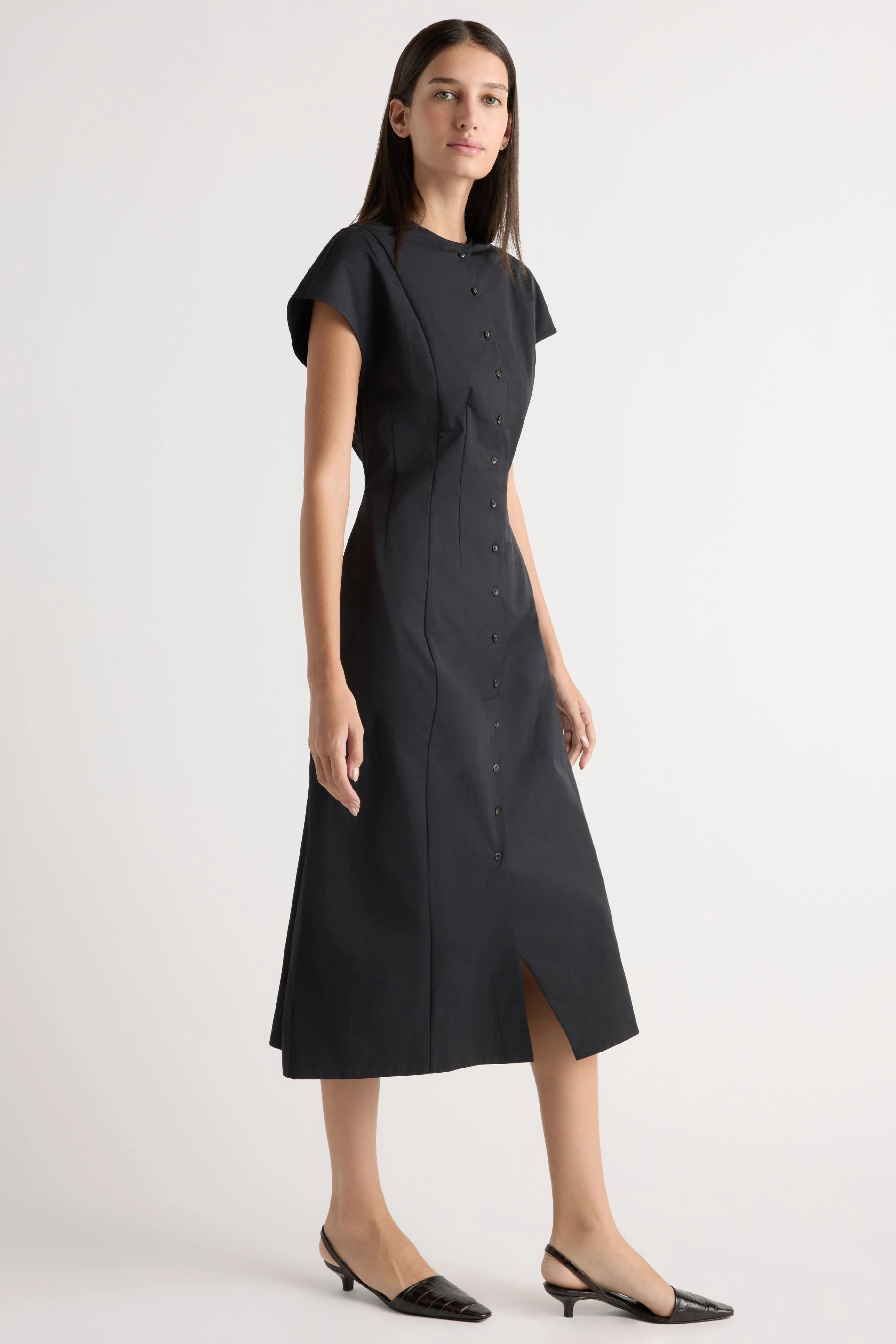 Zarine Sculpted Button Dress - Image 4