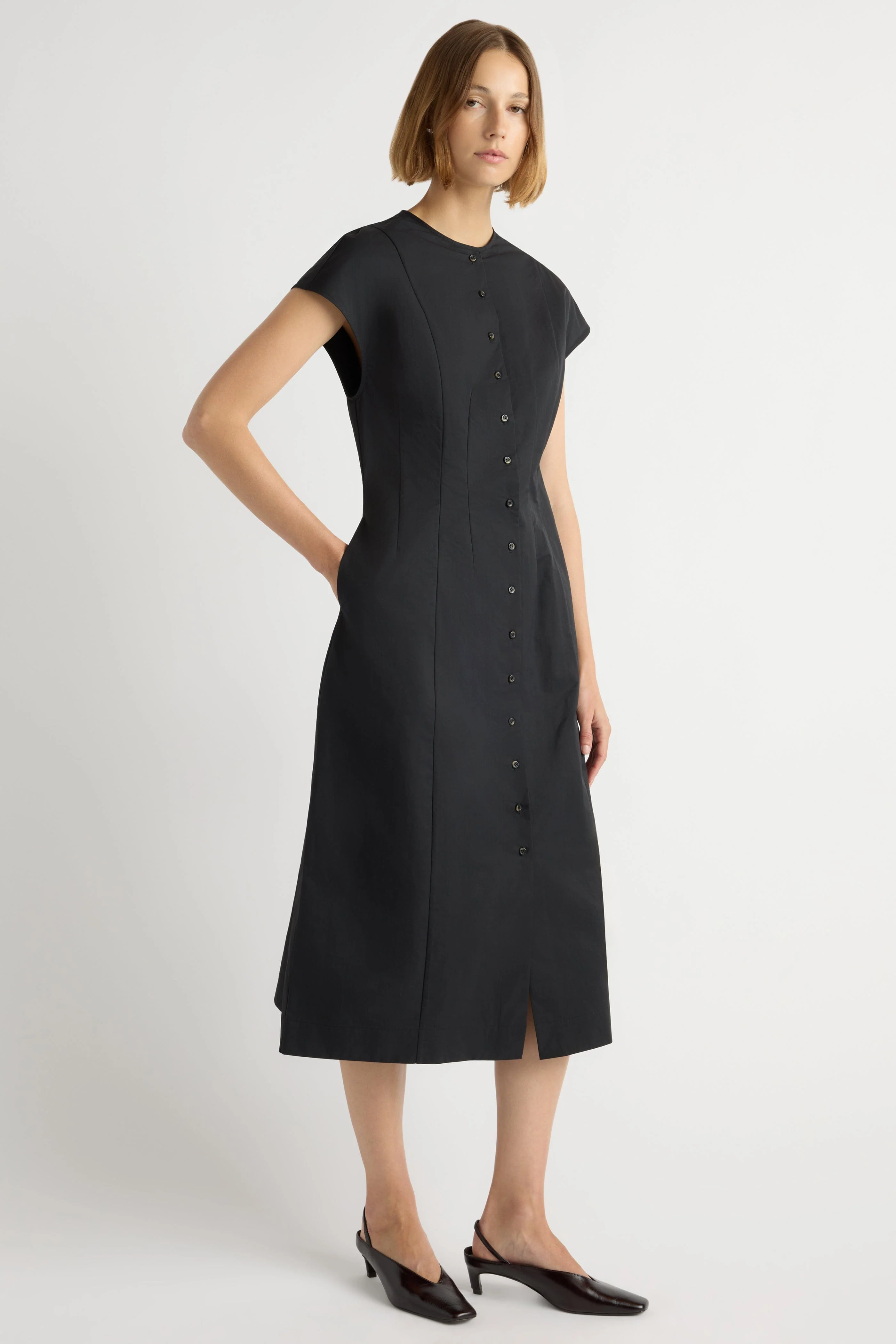 Zarine Sculpted Button Dress - Image 6